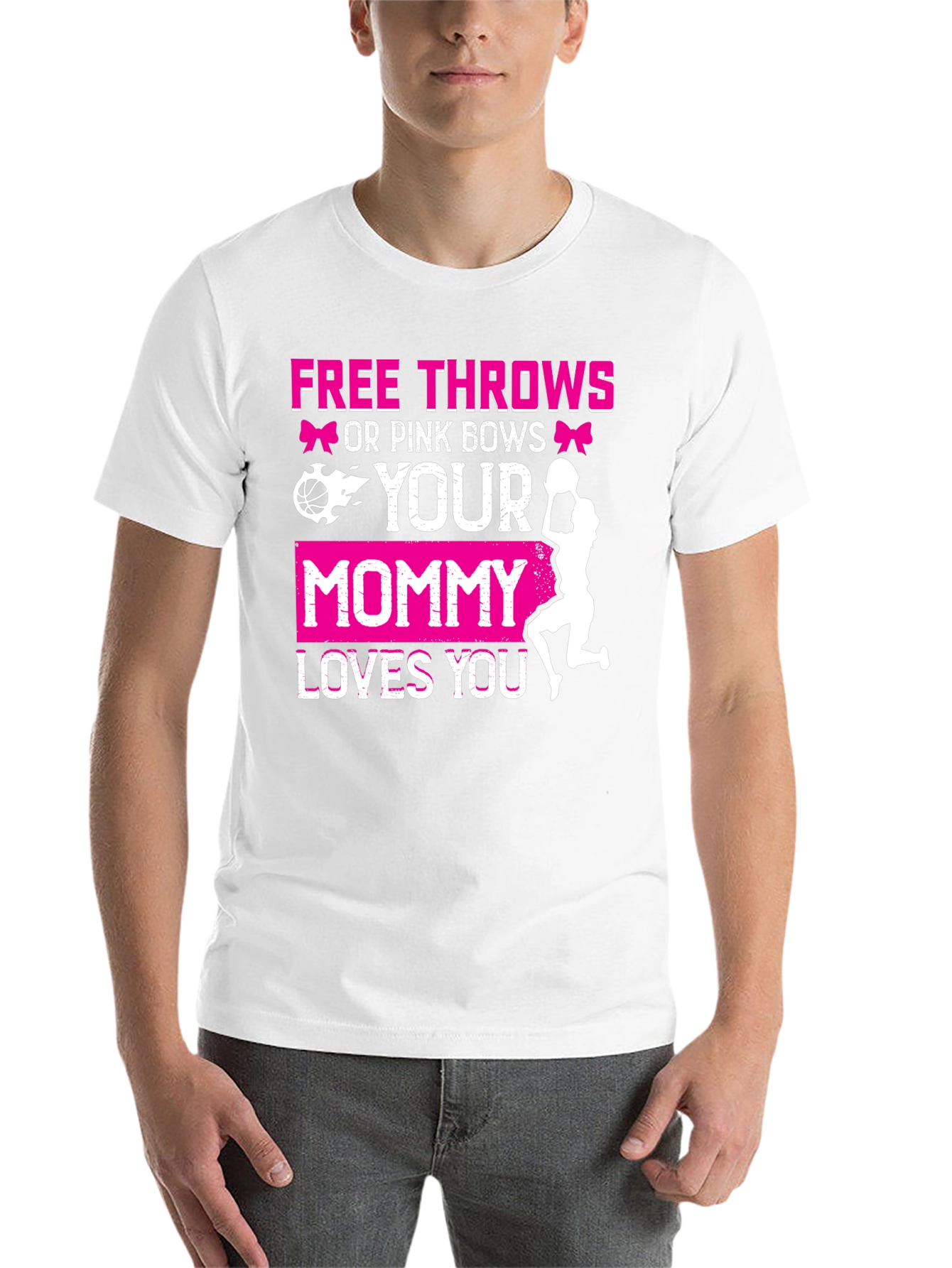 Black Free Throws or Pink Bows T-Shirt view 14