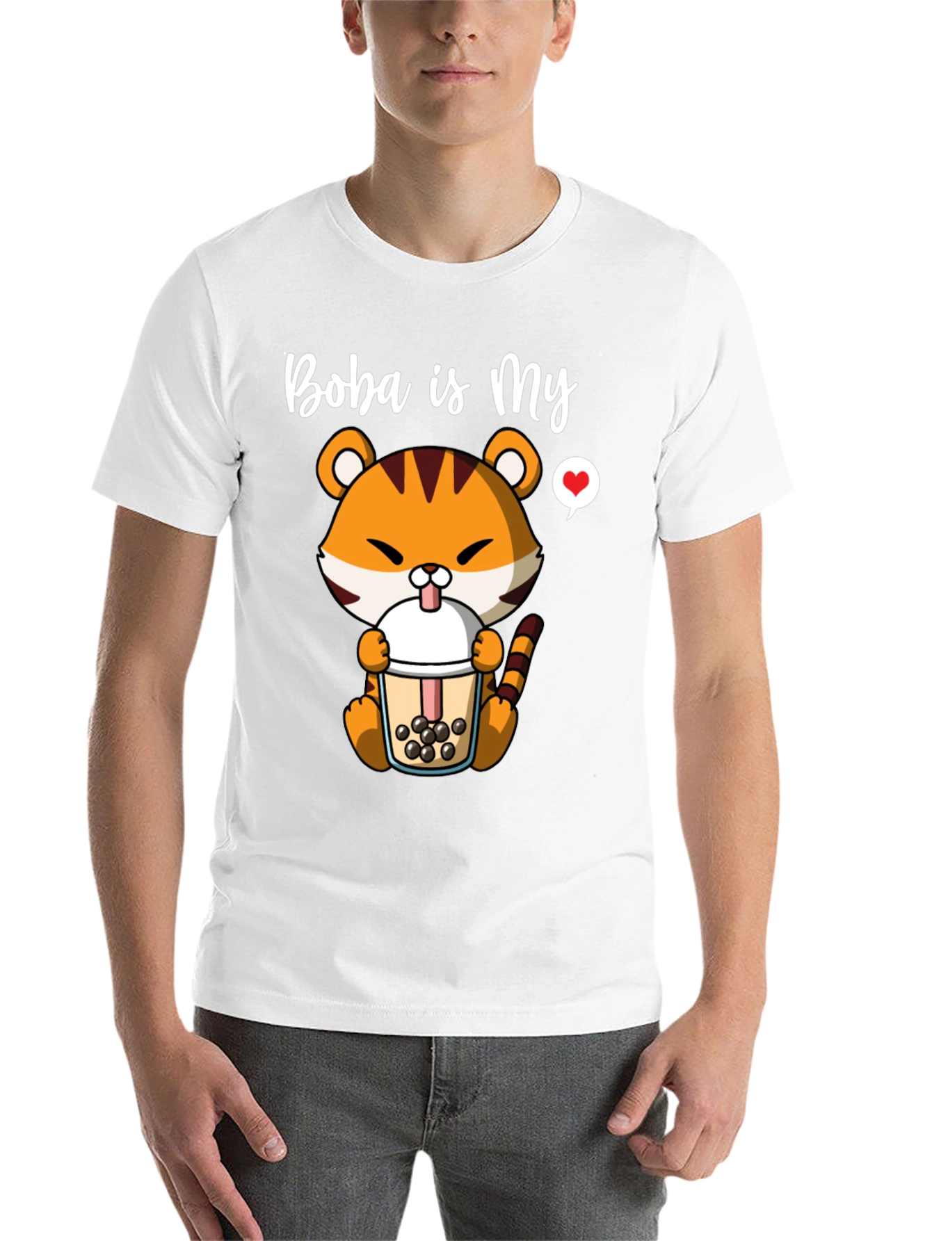 Black Boba is My Love T-Shirt - Cute Tiger Boba Tea Design view 14