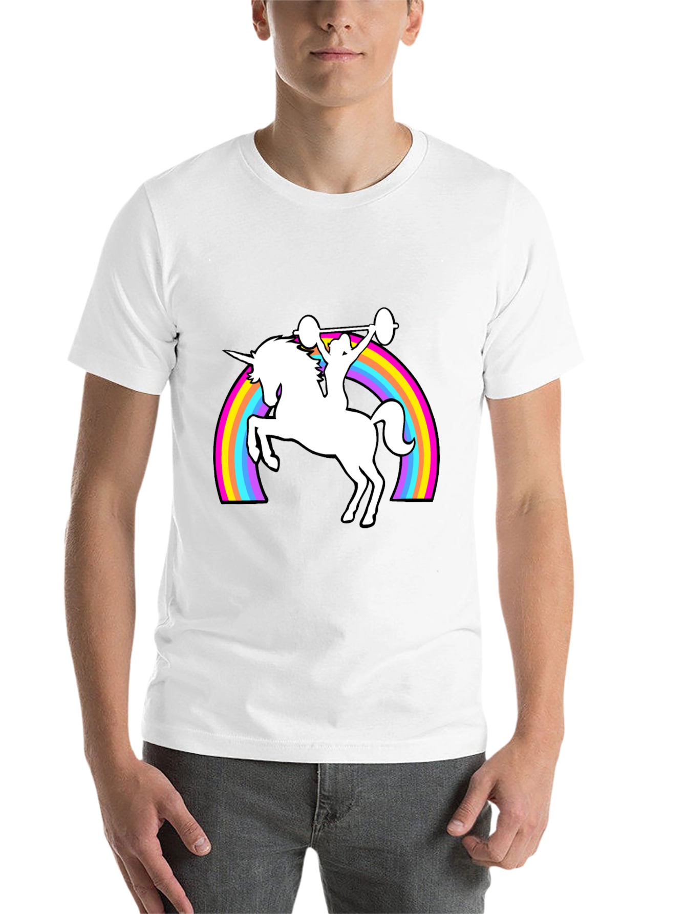 Black Unicorn Weightlifting Rainbow T-Shirt view 14