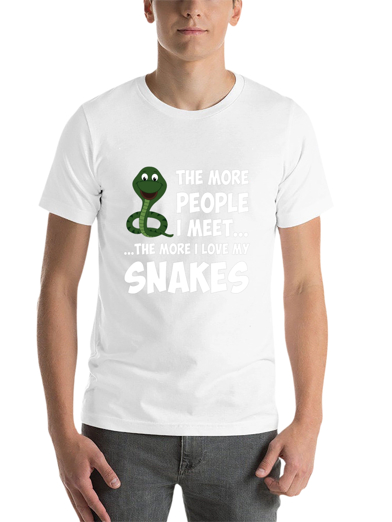 Black Funny Snake Lover T-Shirt: The More People I Meet... view 14