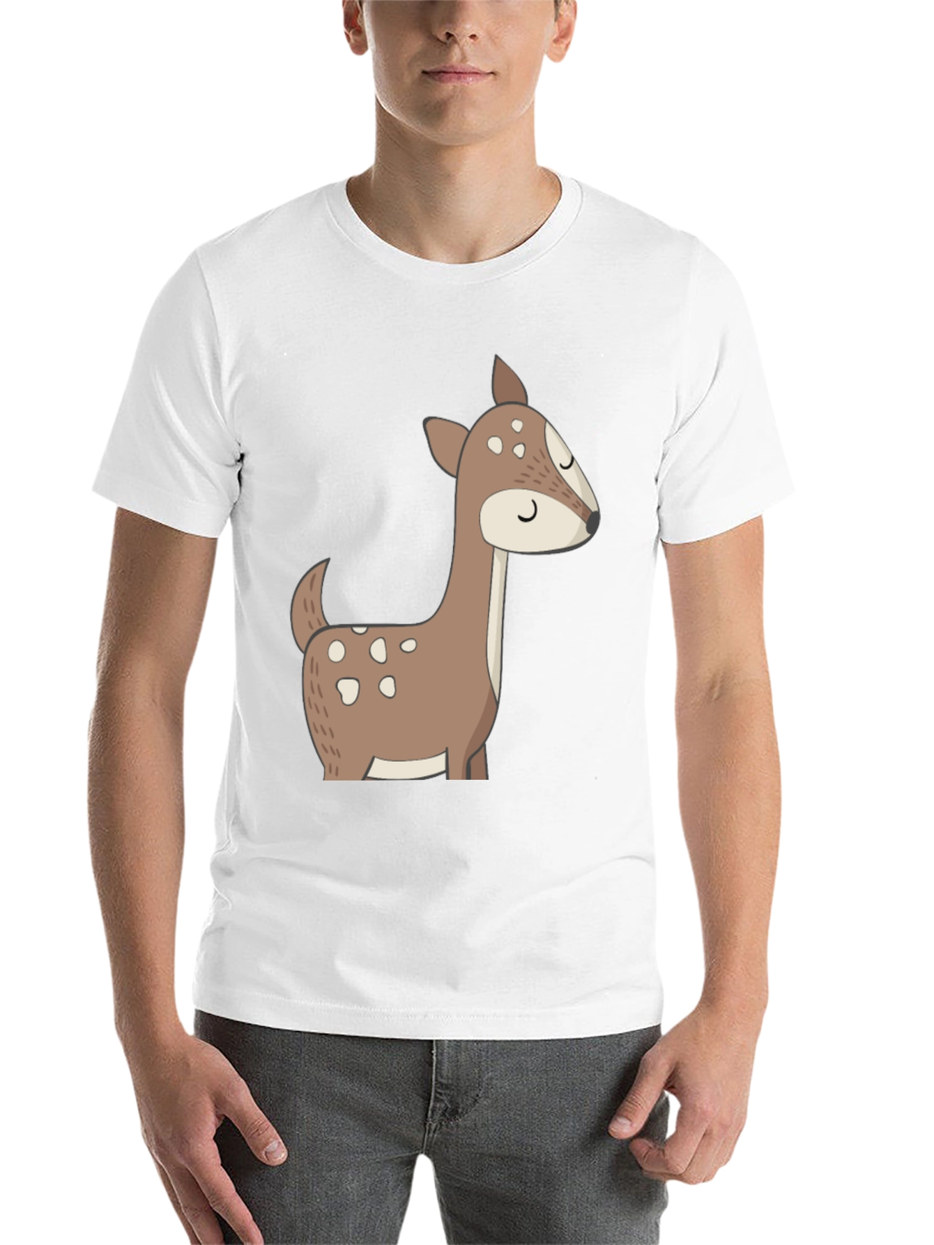 Black Cute Deer Graphic Tee - Black T-Shirt view 14
