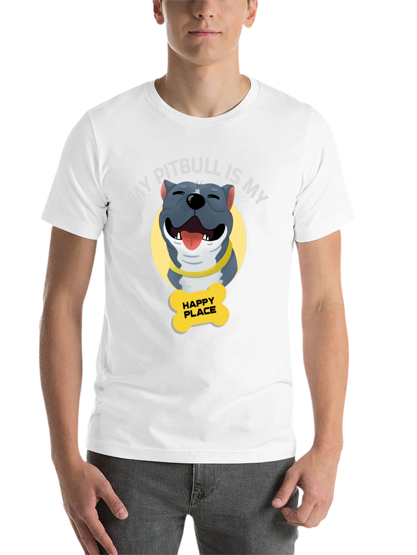 Black My Pitbull is My Happy Place T-Shirt view 14