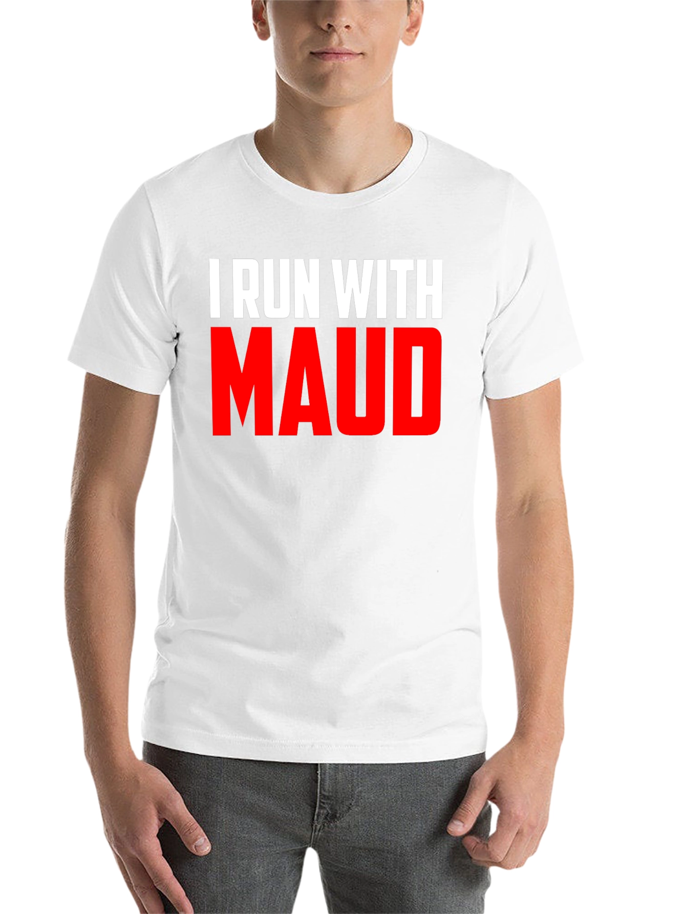 Black I Run With Maud Graphic Tee - Black Cotton T-Shirt view 14