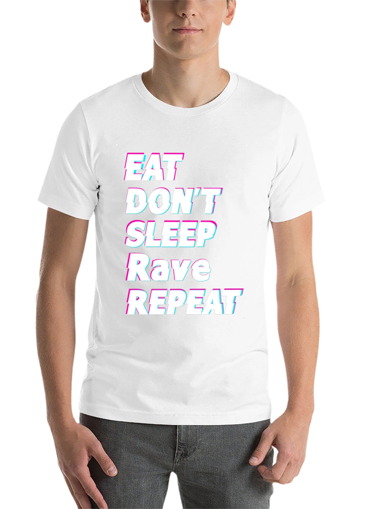 Black Eat Sleep Rave Repeat Graphic Tee view 14