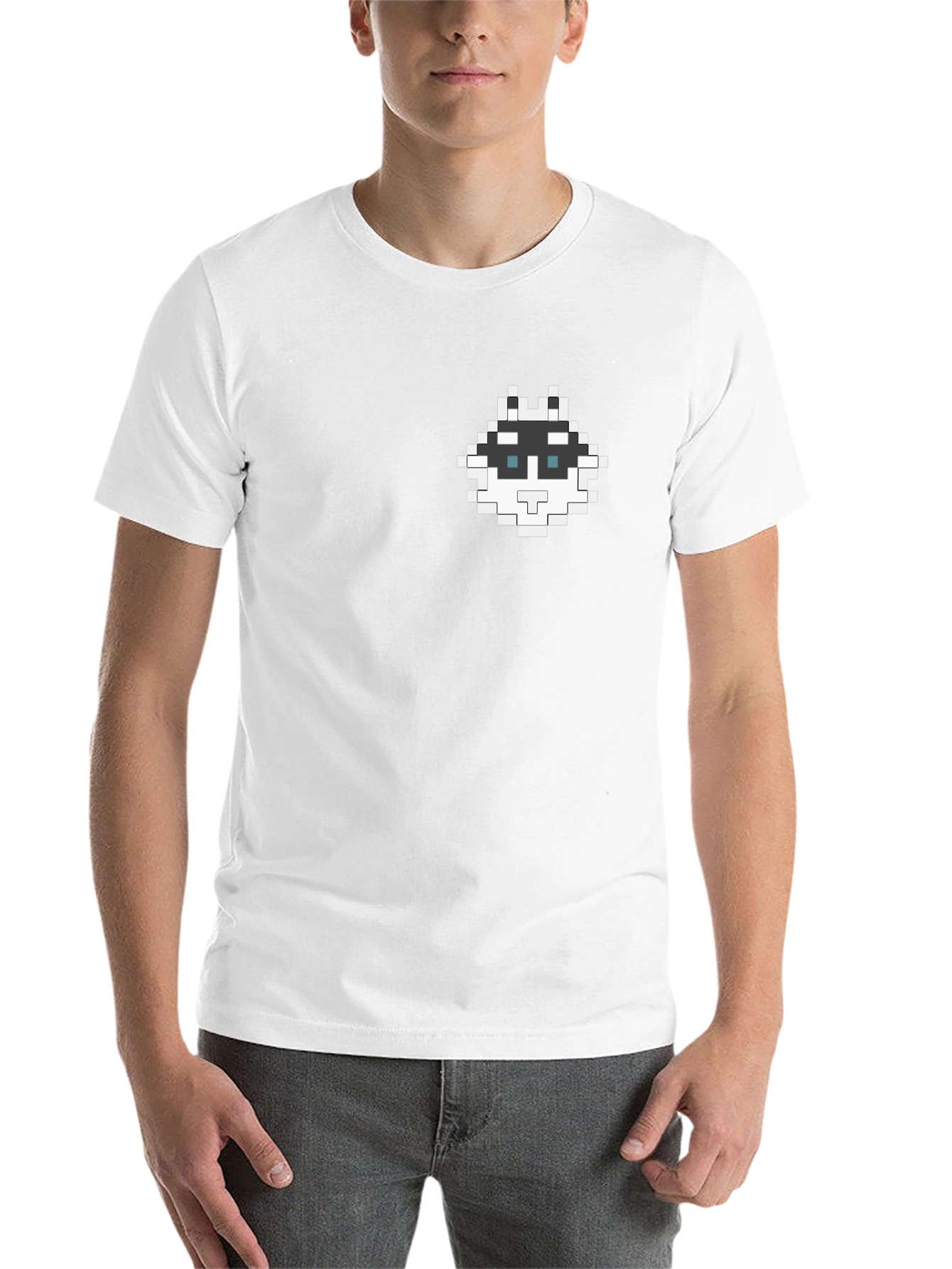 Black Pixel Art Husky Tee - Cool Graphic T-Shirt view 14