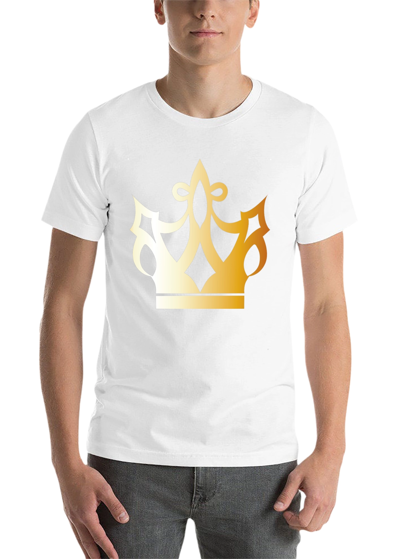 Black Golden Crown Graphic Black T-Shirt view 14