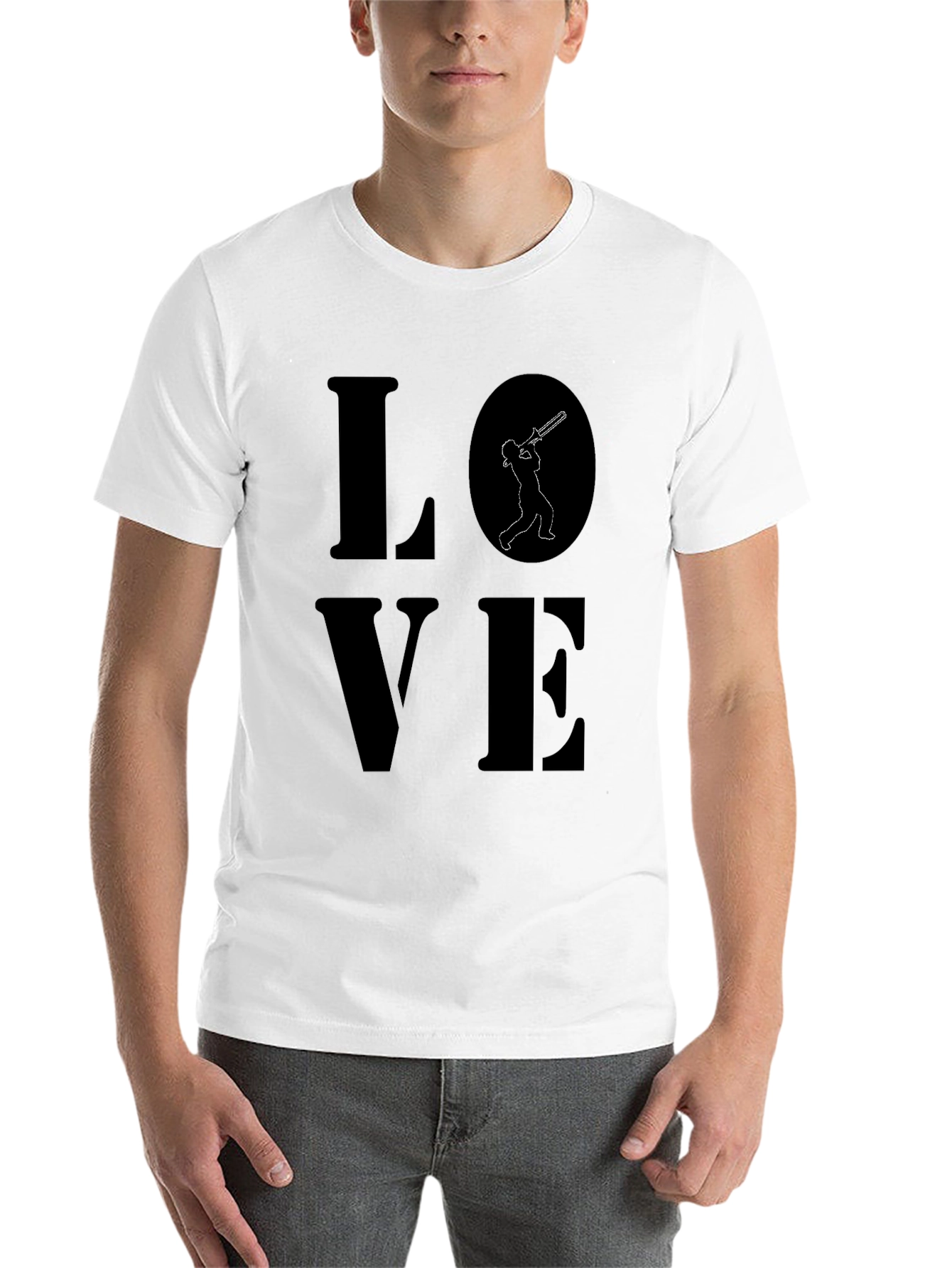 Black LOVE Trombone T-Shirt, Music Tee view 14