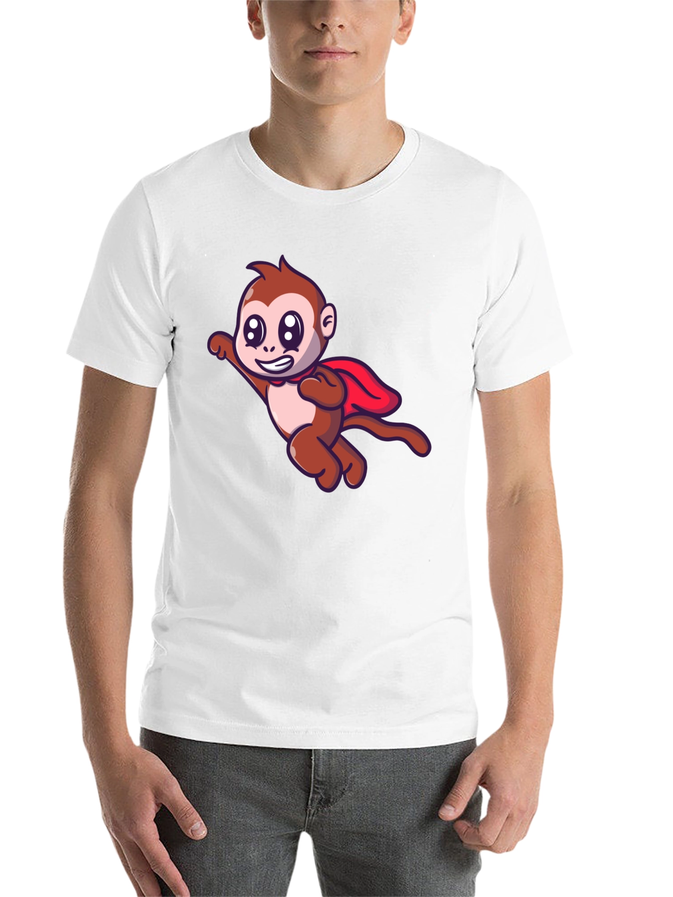 Black Superhero Monkey Black T-Shirt view 14