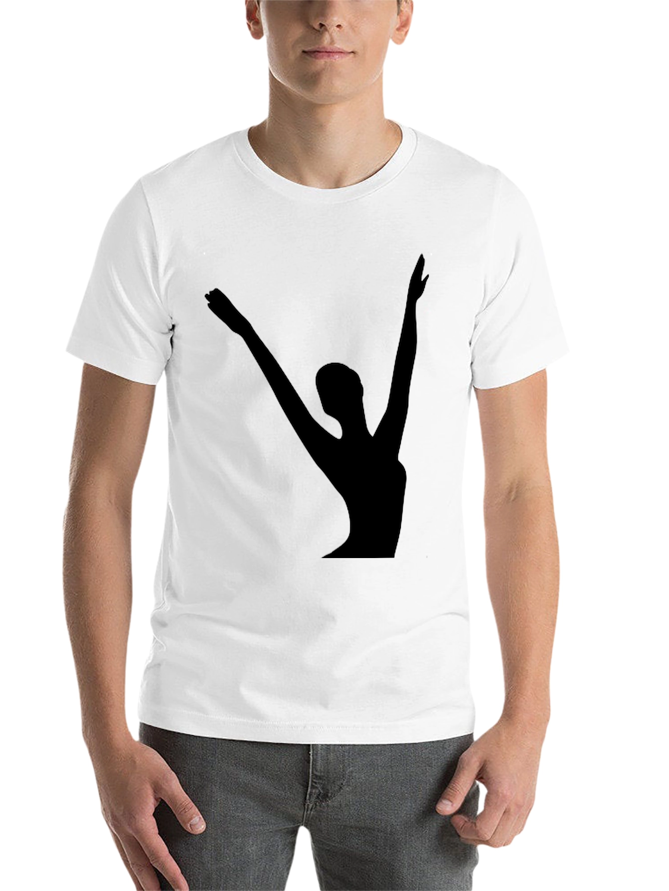 Black Silhouette Dancer Graphic Tee - Classic Black Cotton T-Shirt view 14
