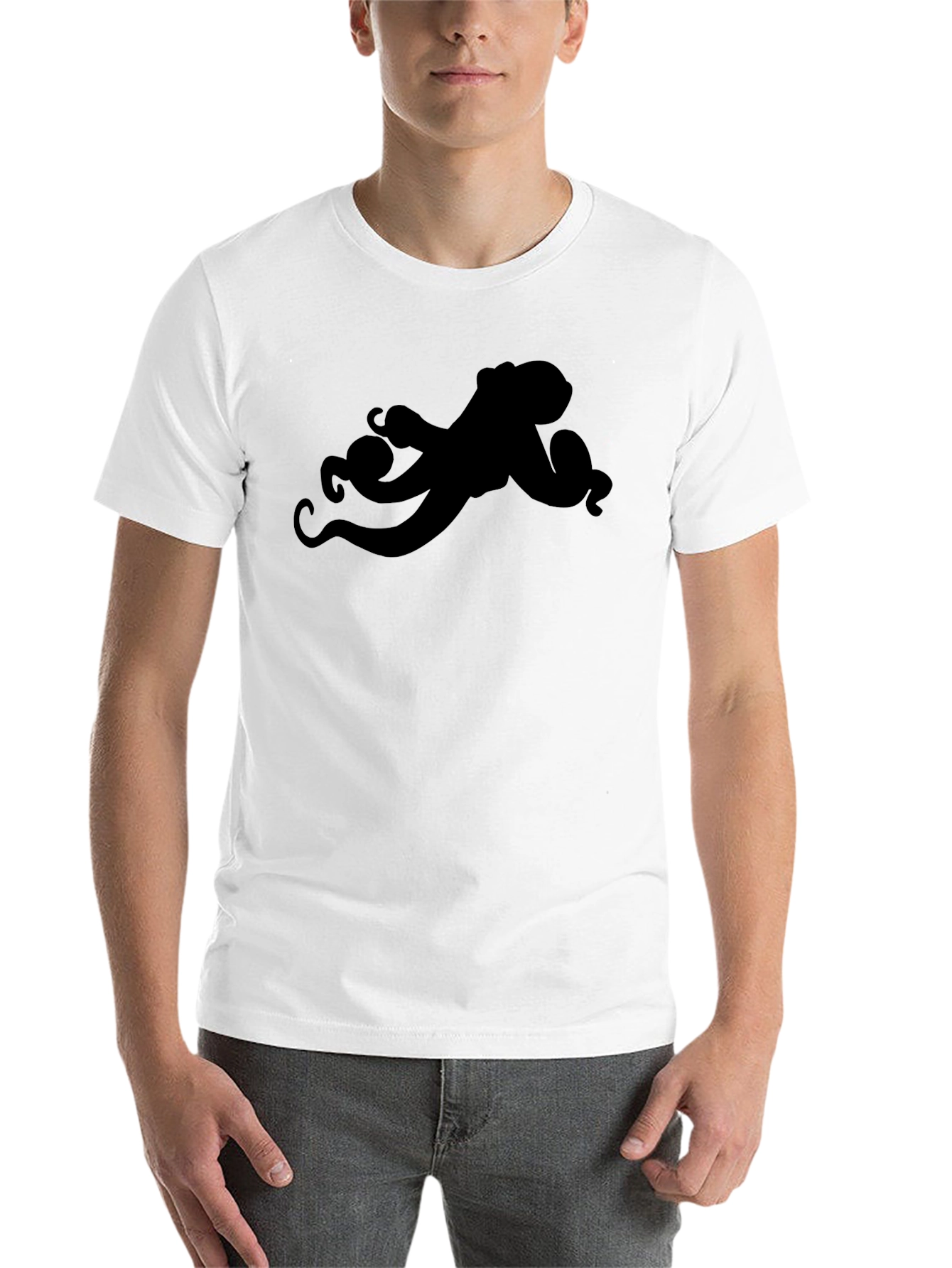 Black Black Octopus Graphic Tee - Unique Design view 14