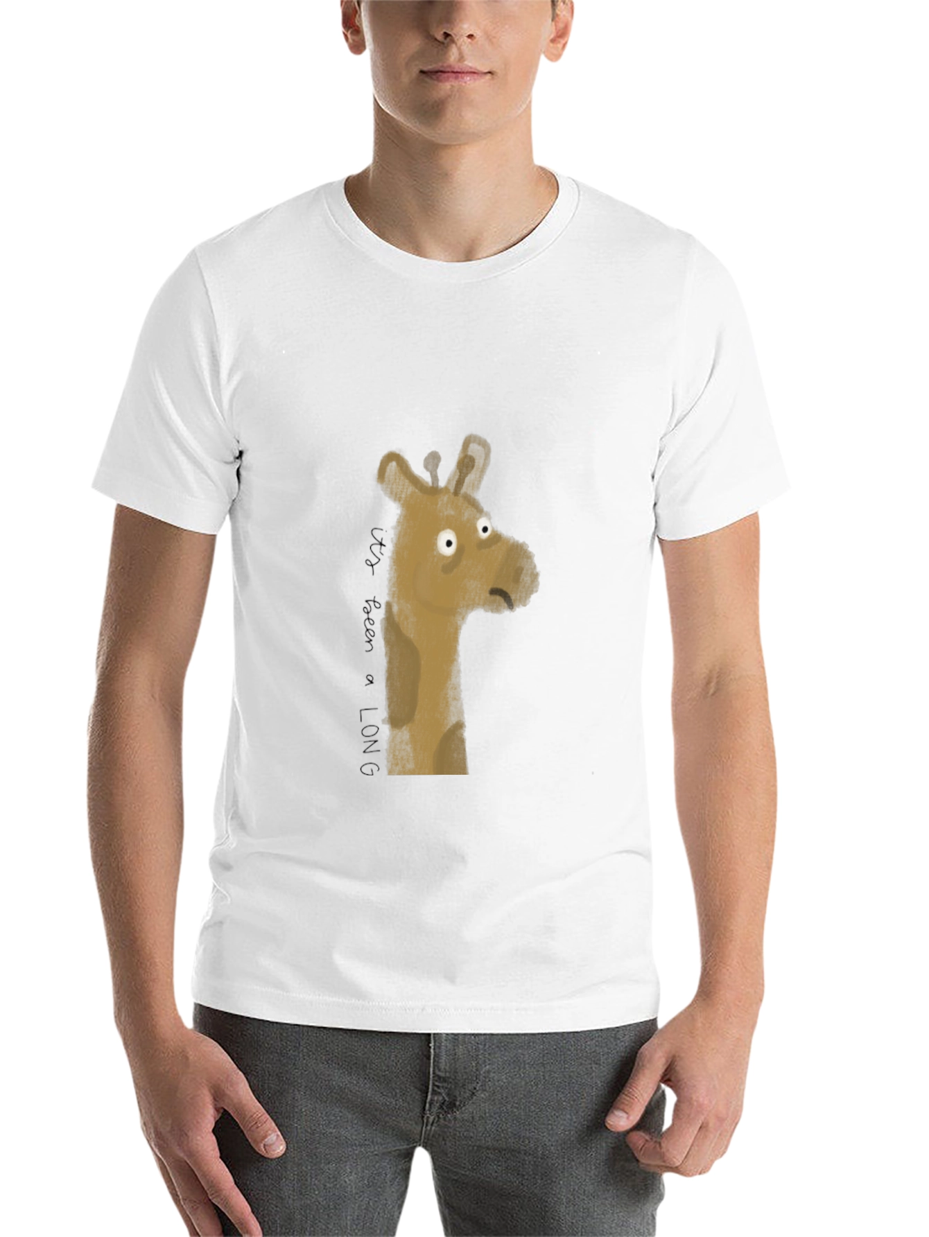 Black Men's Black Giraffe Graphic Tee view 14