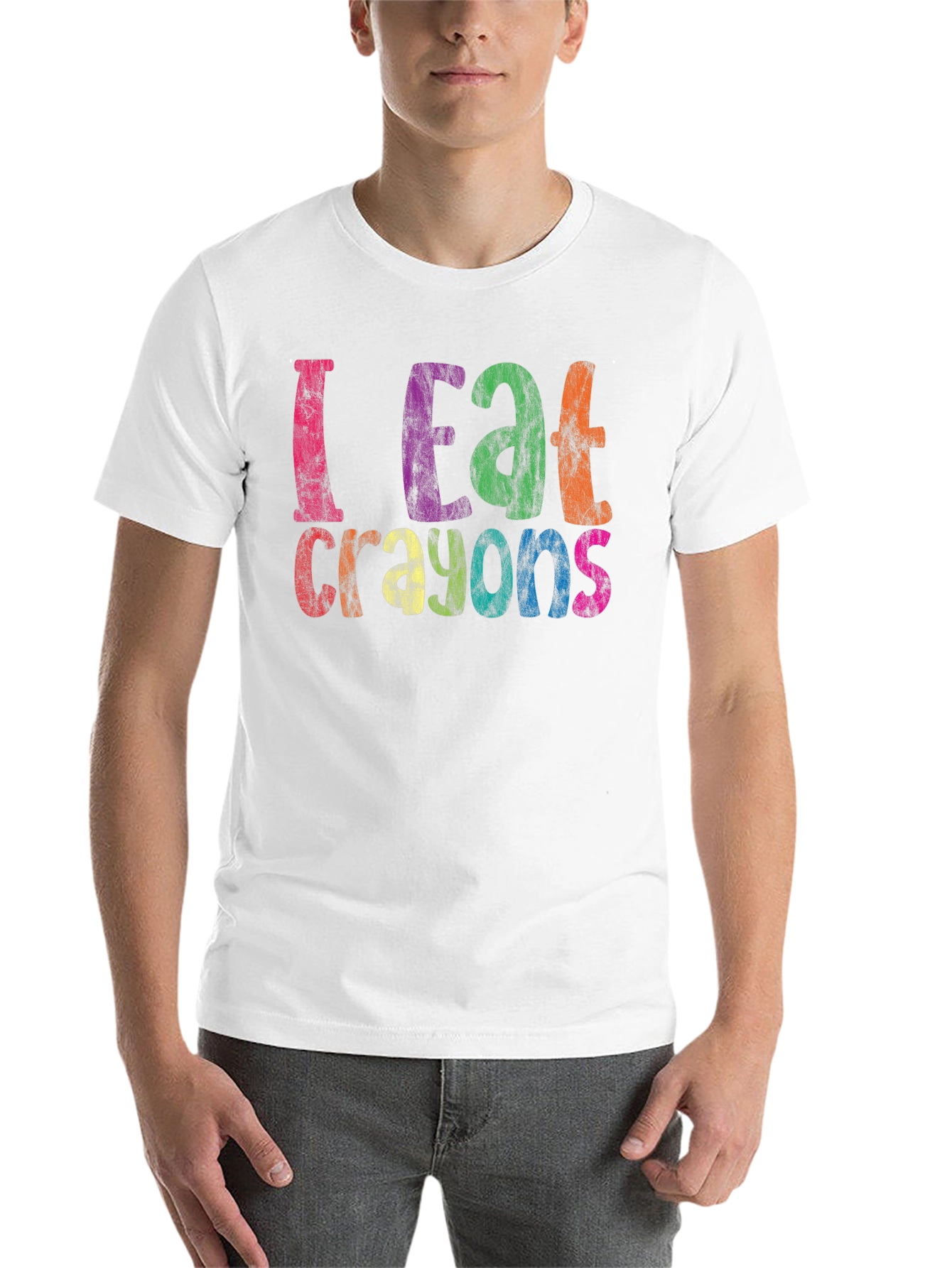 Black I Eat Crayons Funny Graphic Tee view 14