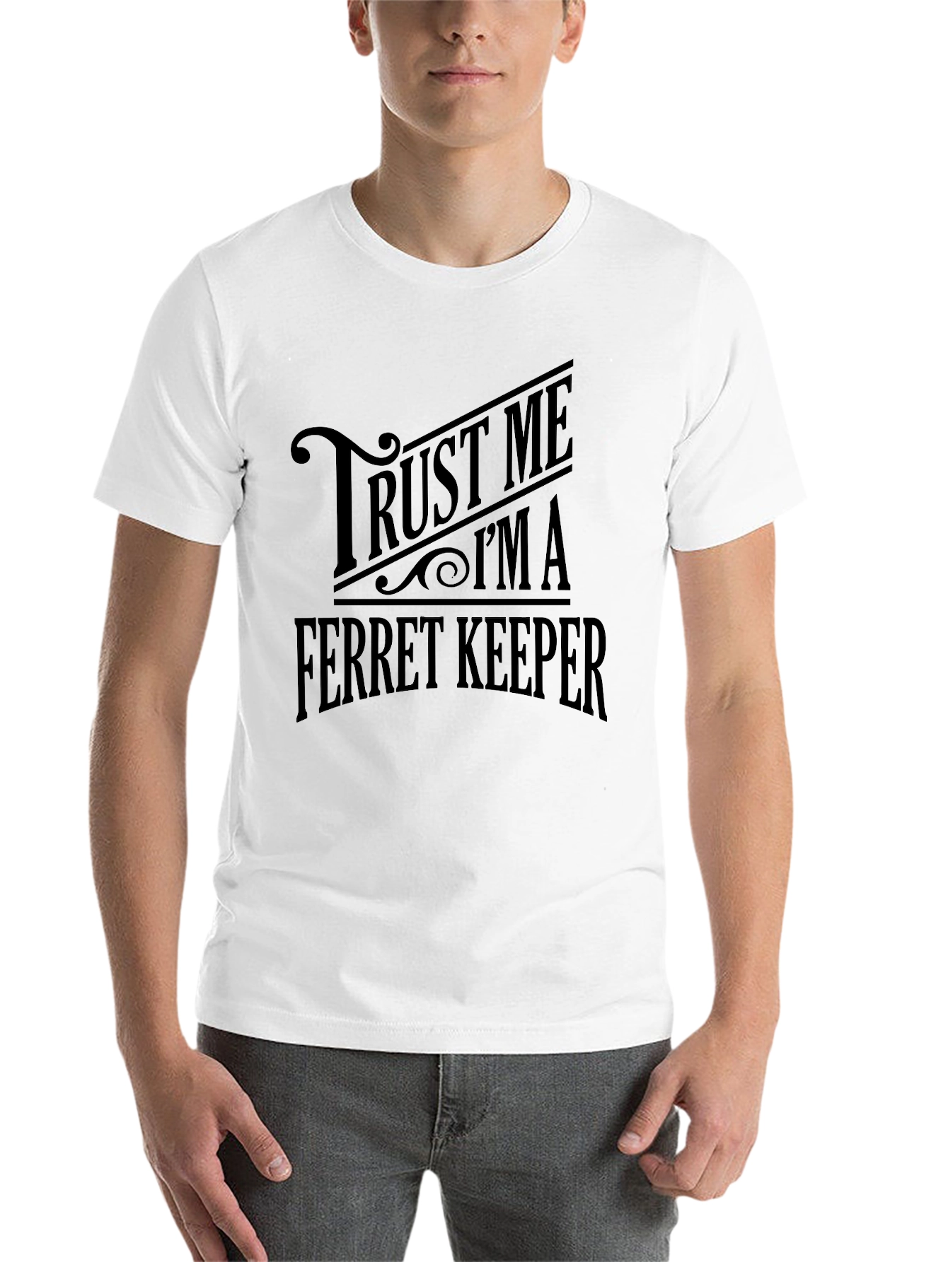 Black Trust Me I'm a Ferret Keeper Black T-Shirt view 14