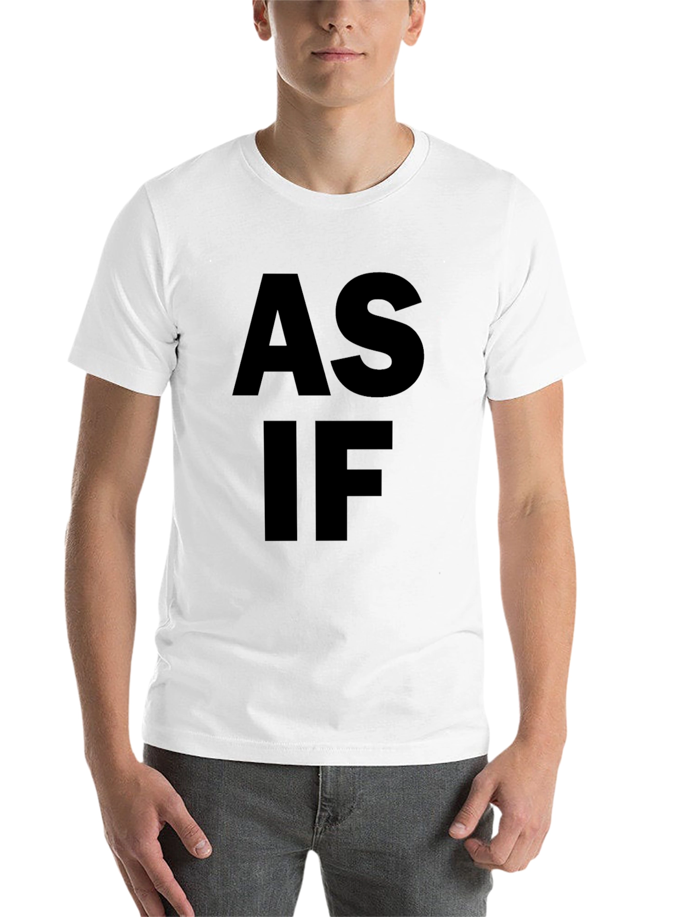 Black As If Graphic Tee - Bold Black Cotton T-Shirt view 14