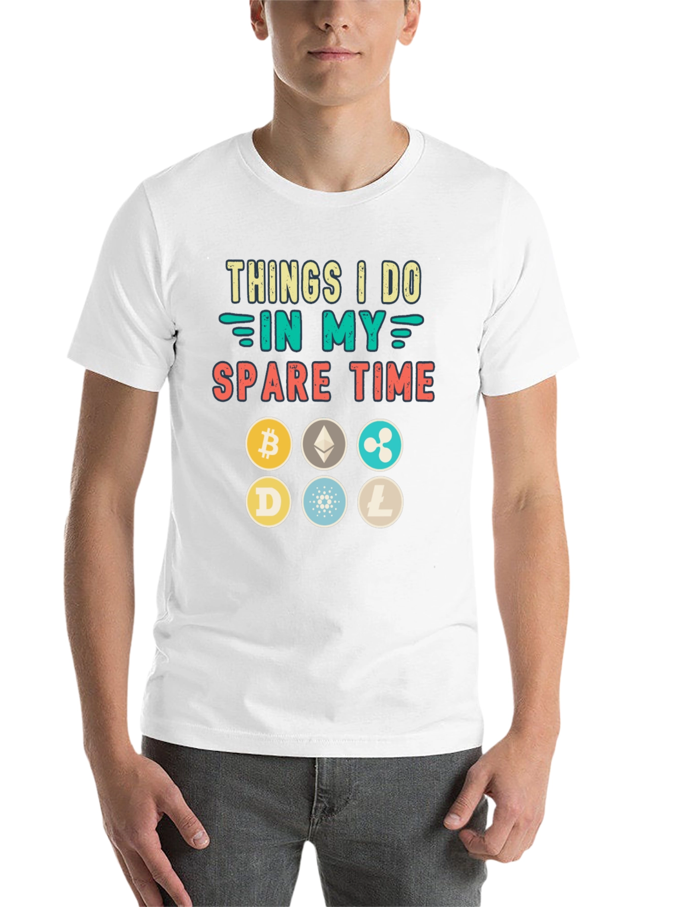 Black Crypto Spare Time T-Shirt - Bitcoin, Ethereum, Dogecoin view 14