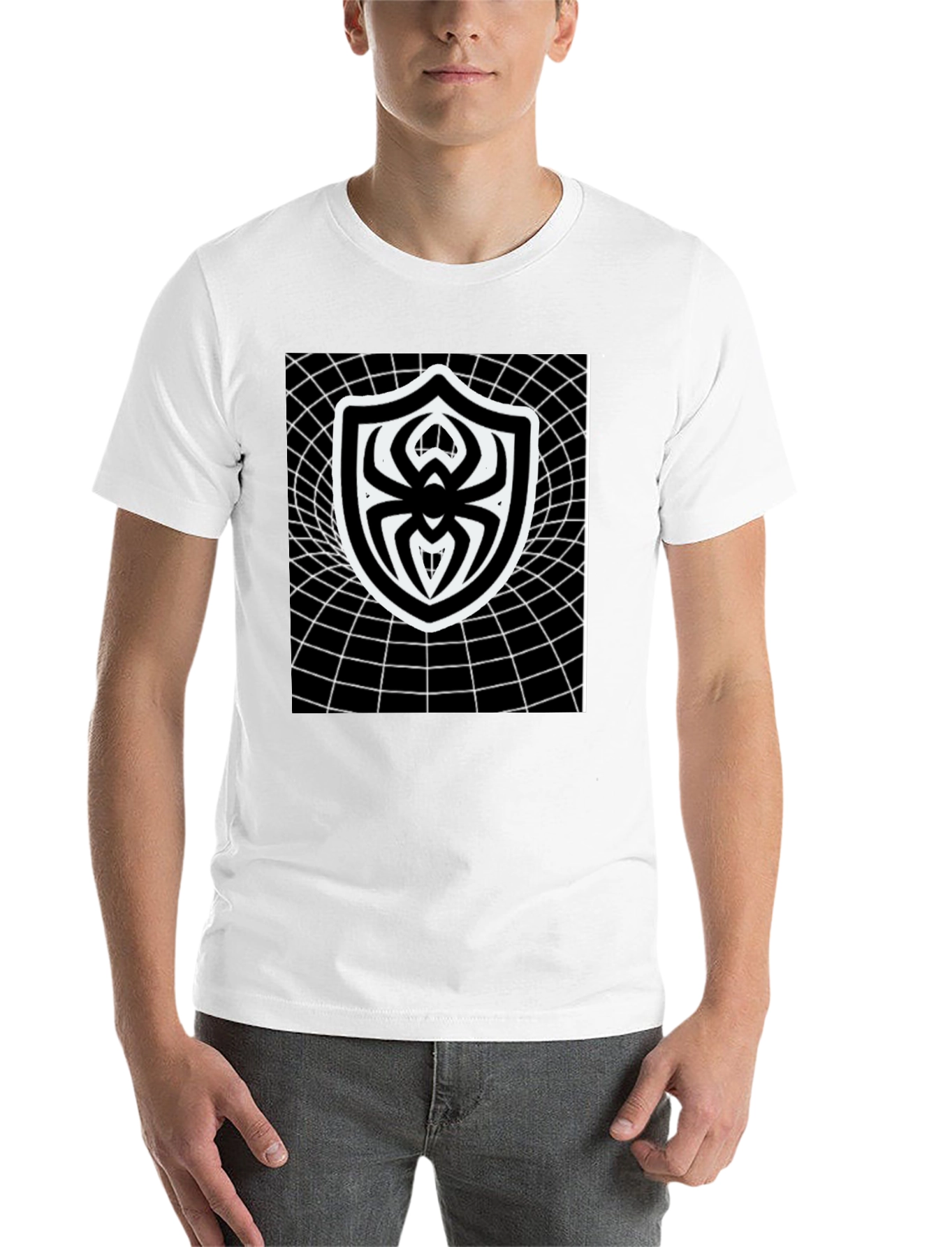 Black Spider Shield Black T-Shirt view 14