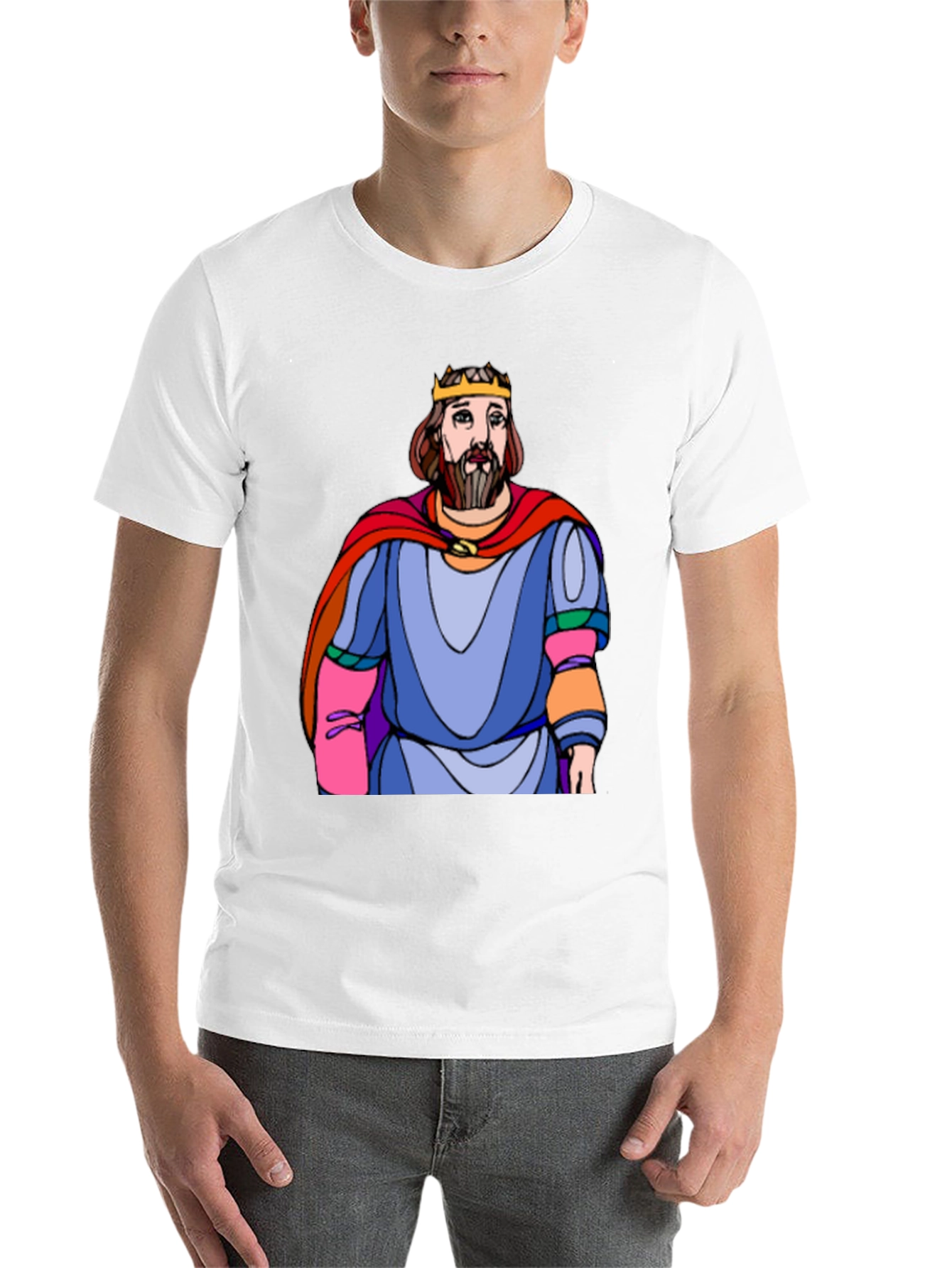 Black King Cartoon Graphic Black T-Shirt view 14