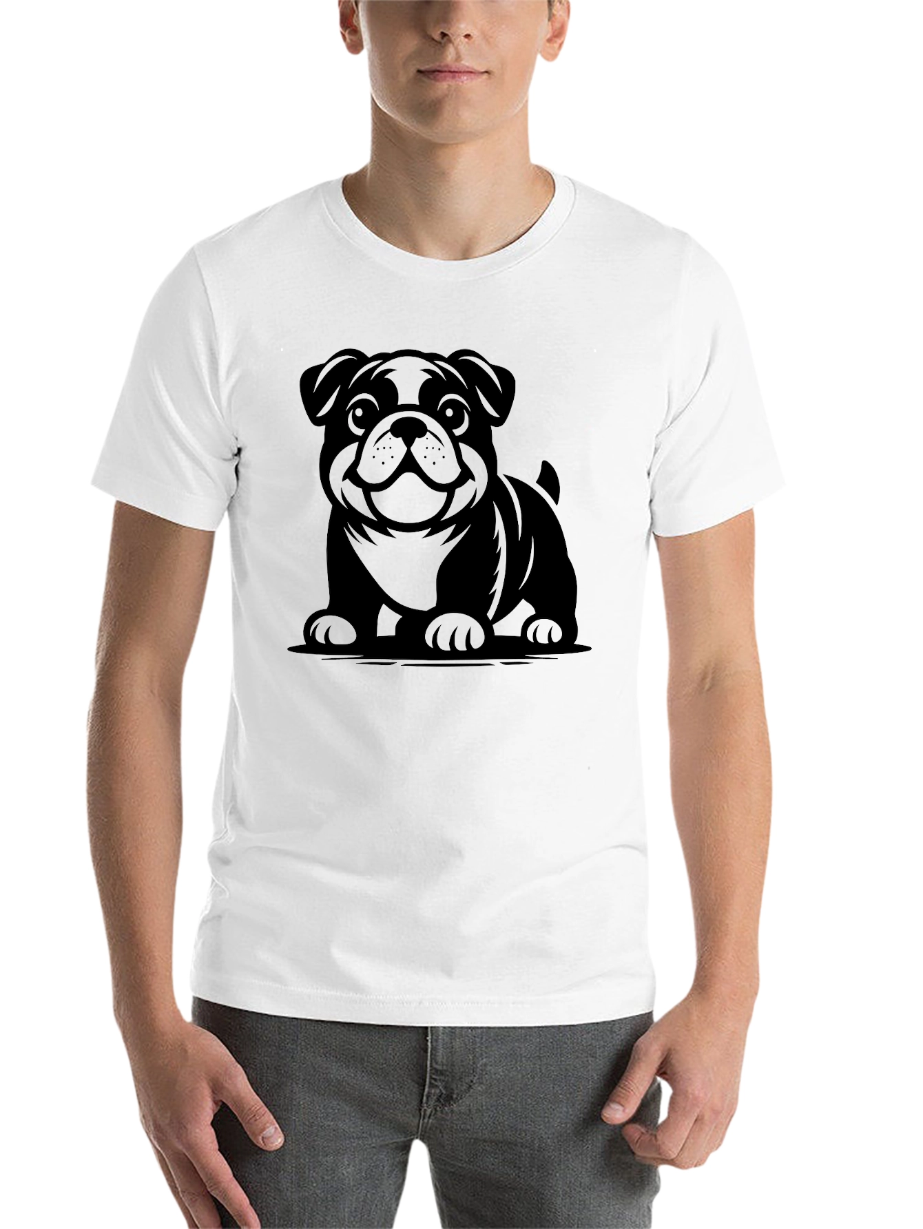 Black Bulldog Graphic Black T-Shirt view 14