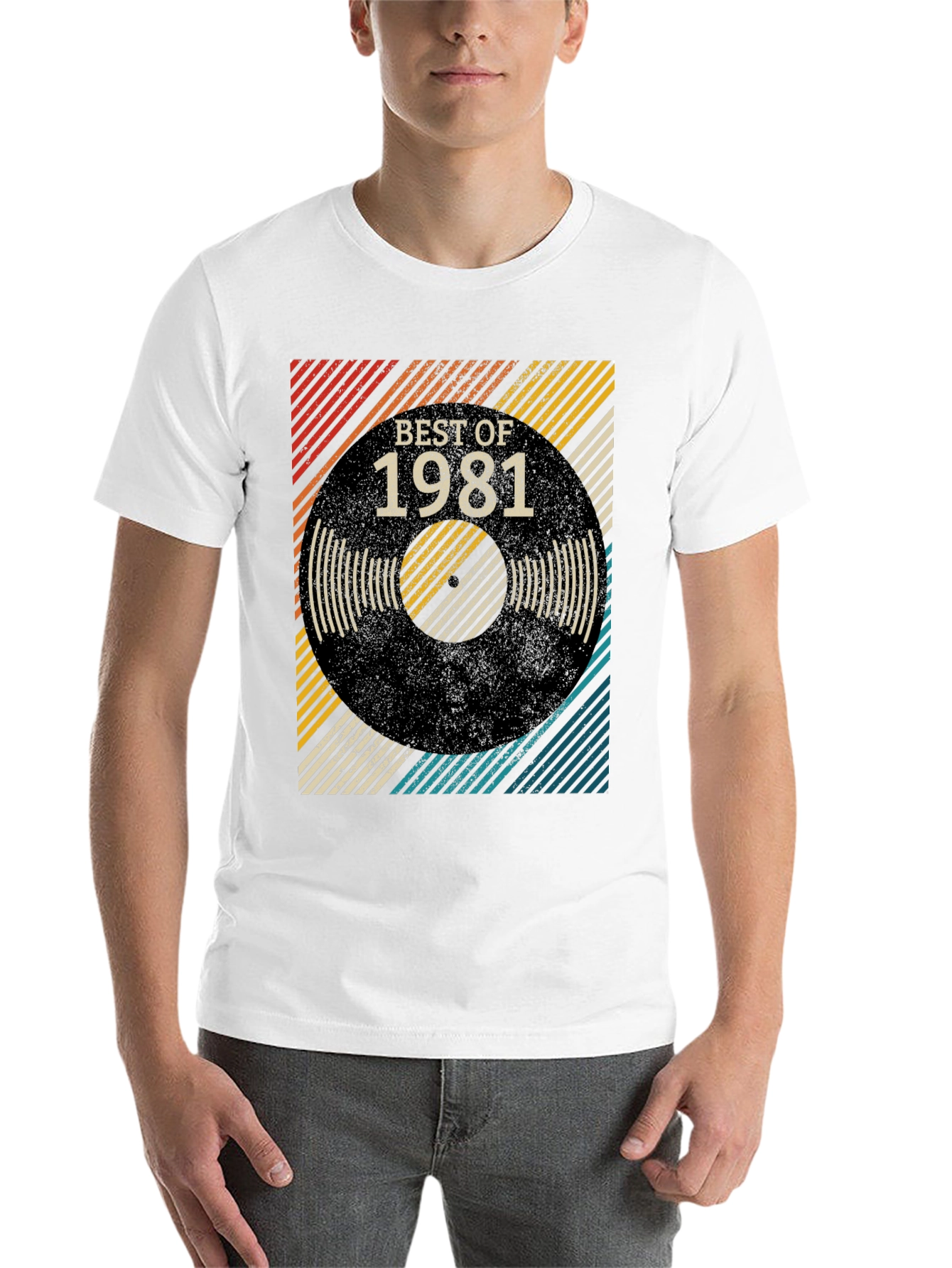Black Best of 1981 Retro Vinyl T-Shirt view 14