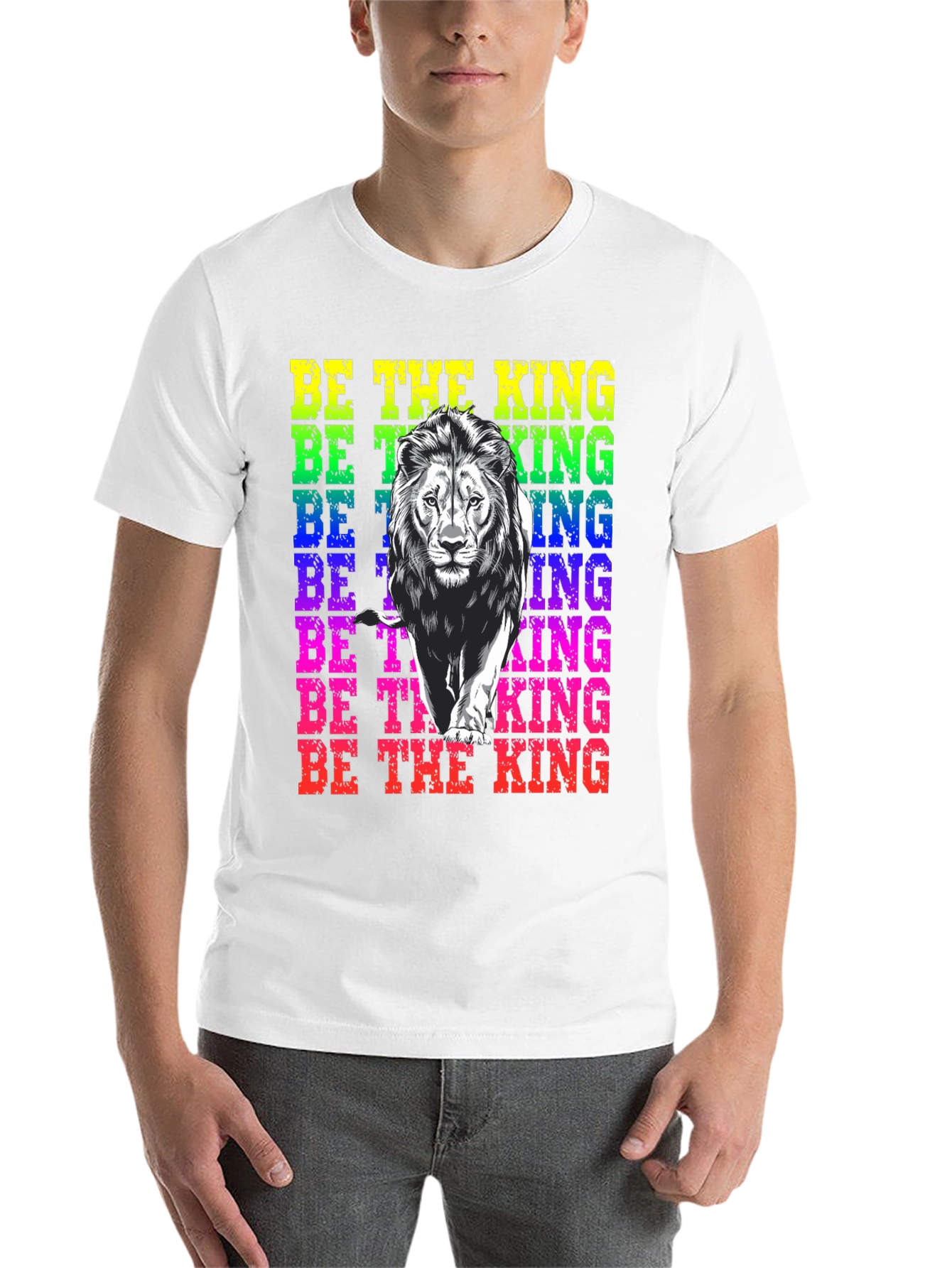 Black Be the King Lion Graphic Tee - Men's Black T-Shirt view 14
