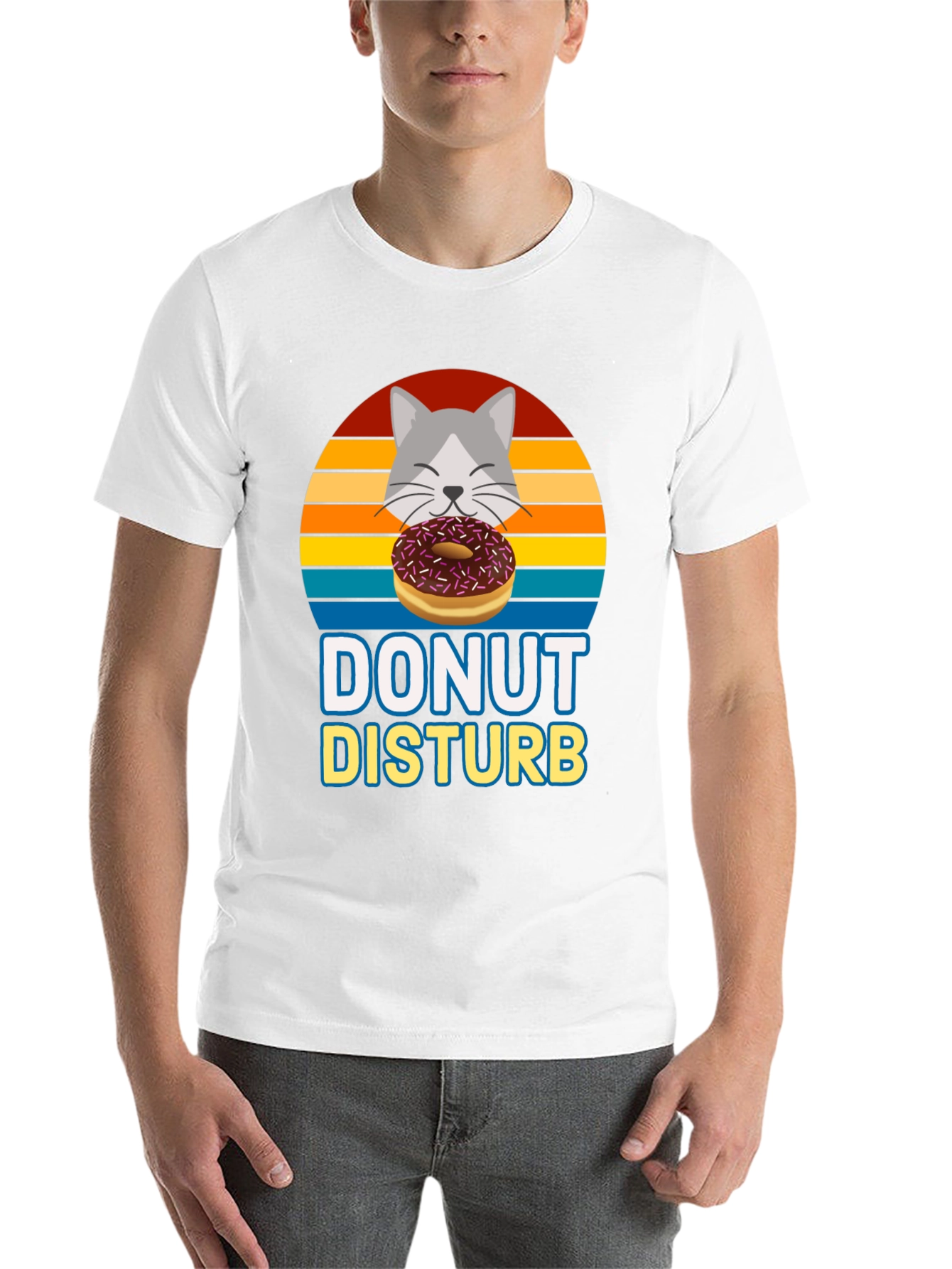 Black Donut Disturb Cat T-Shirt view 14