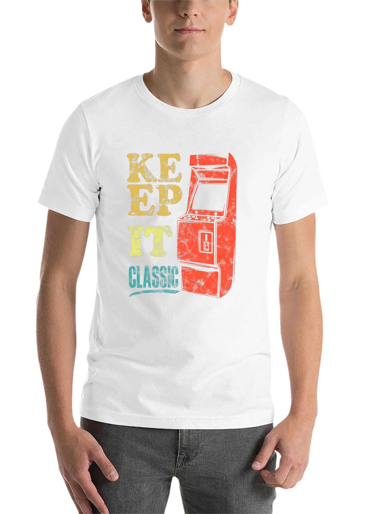 Black Keep It Classic Retro Arcade Gamer T-Shirt view 14