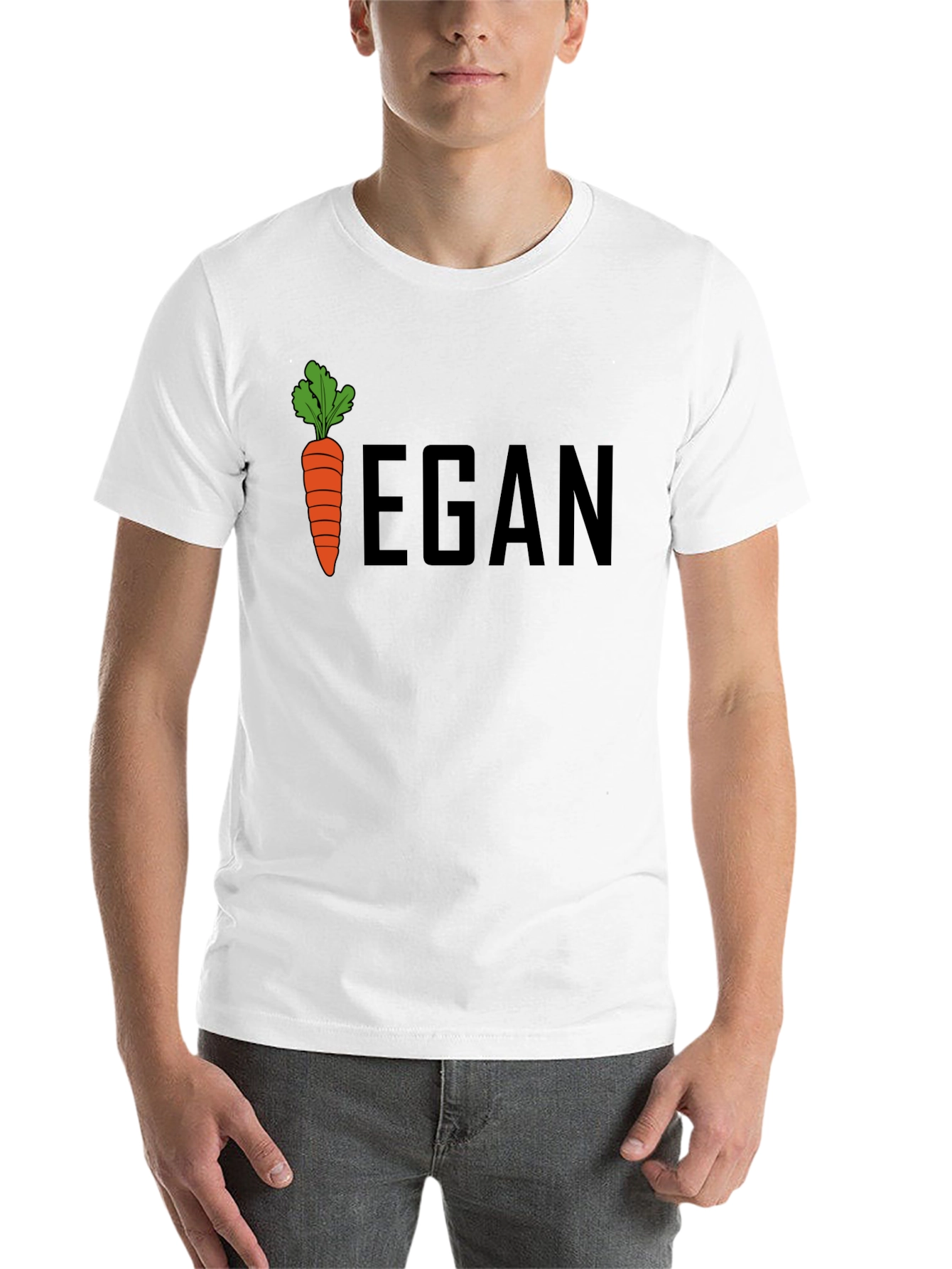 Black Vegan Carrot Graphic Tee - Unisex Black T-Shirt view 14