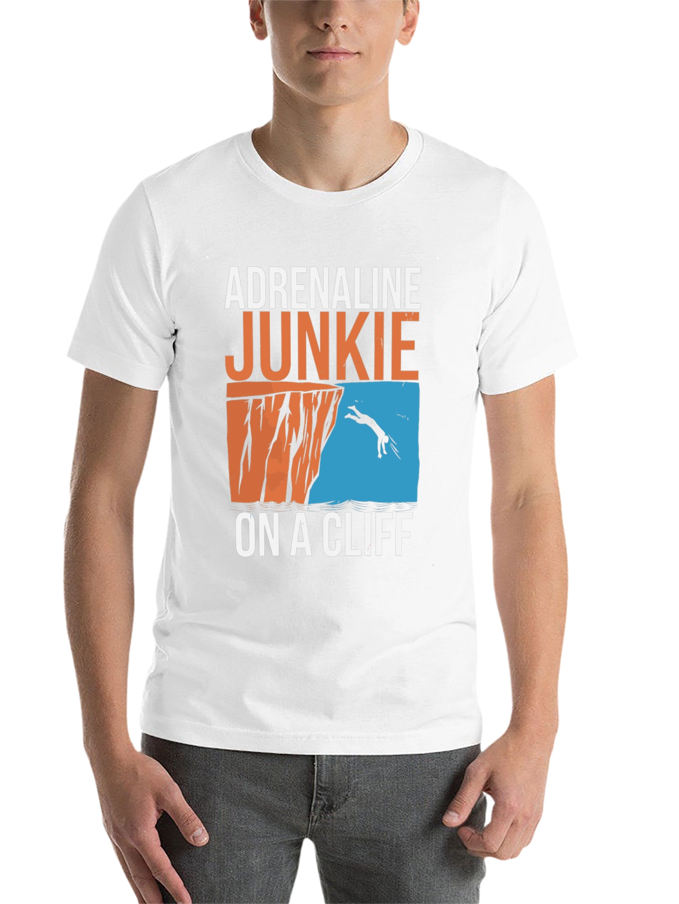 Black Adrenaline Junkie On A Cliff T-Shirt - Black view 14