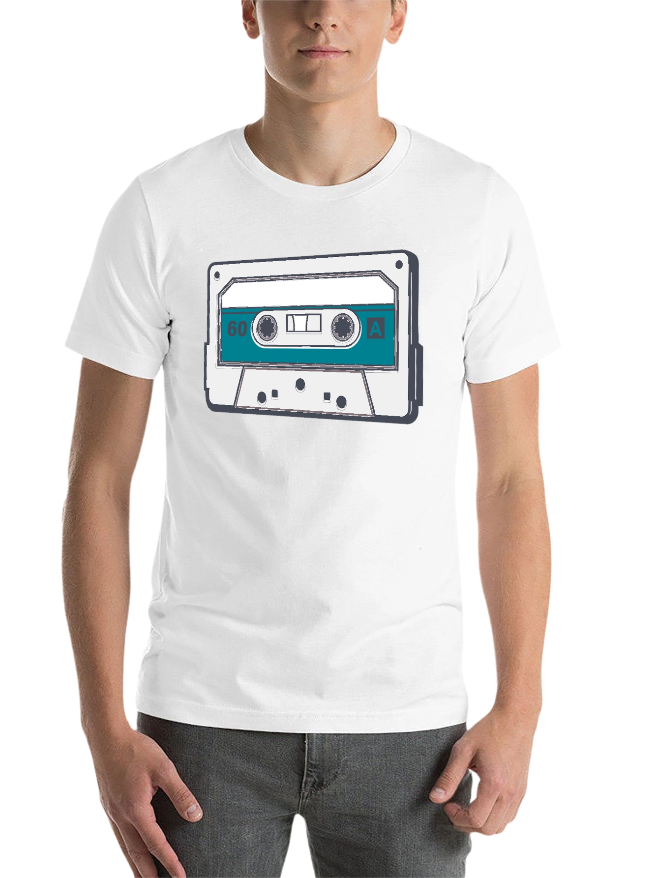 Black Retro Cassette Tape Graphic Tee - Vintage Music Lover Shirt view 14