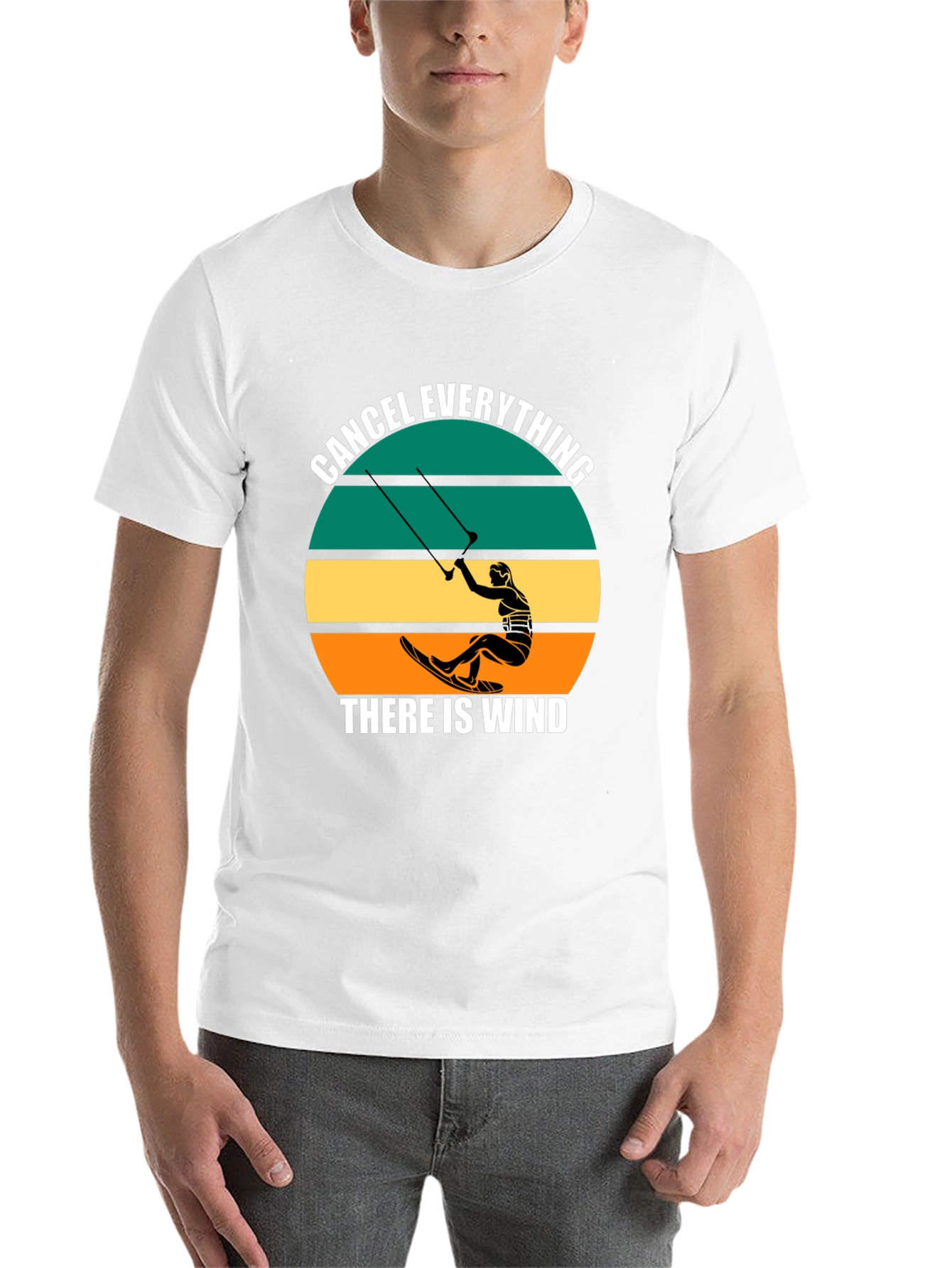 Black Cancel Everything Kitesurfing T-Shirt view 14