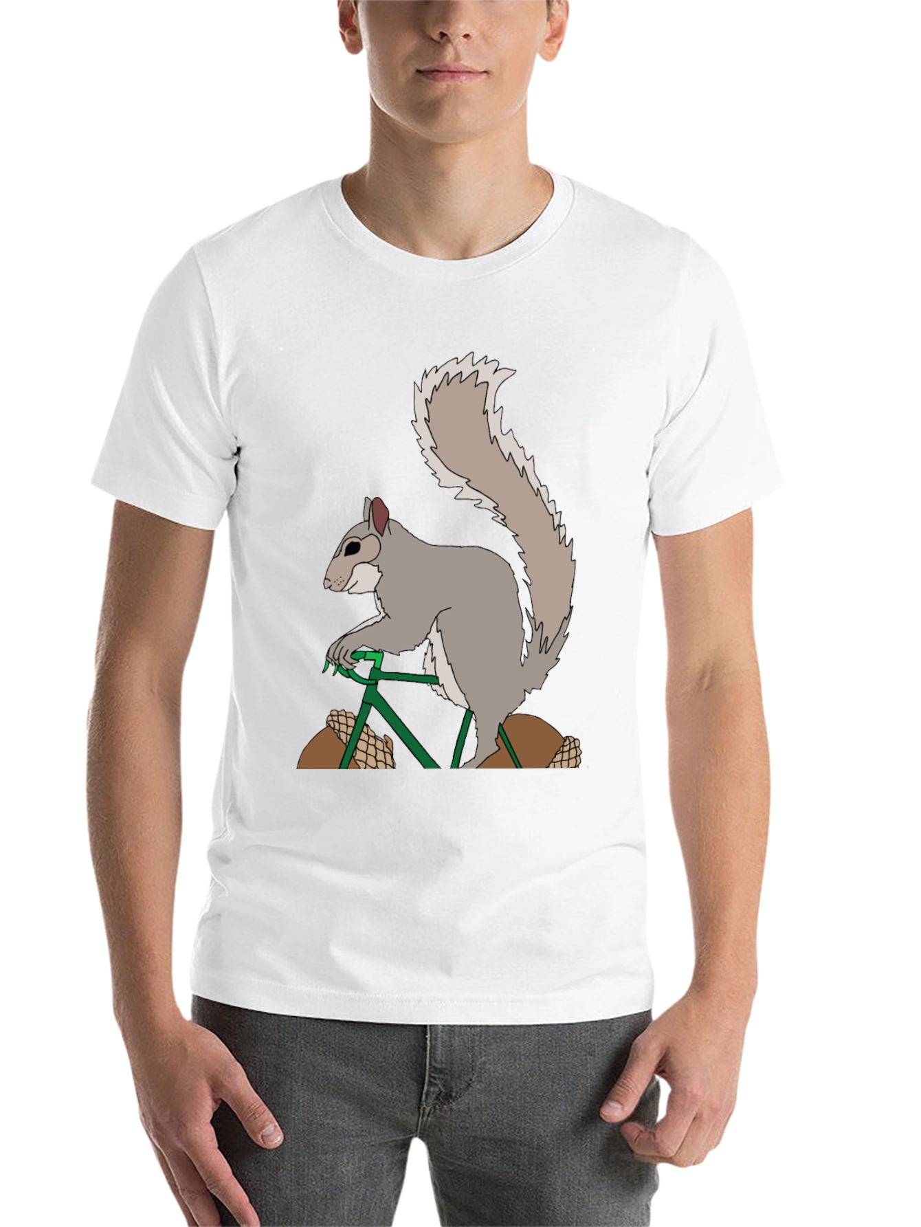 Black Squirrel on Bike Graphic Tee view 14