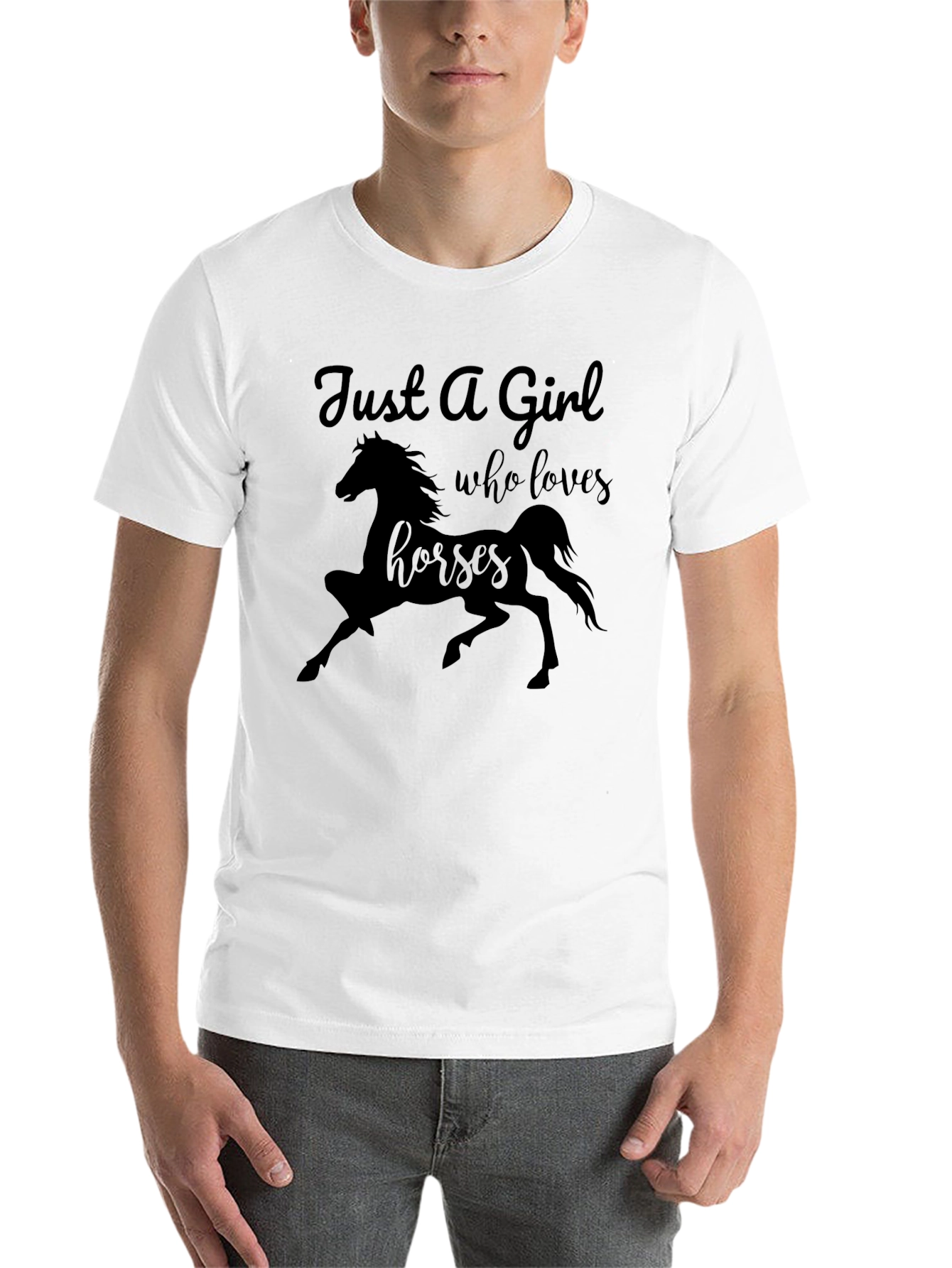 Black Just a Girl Who Loves Horses T-Shirt view 14
