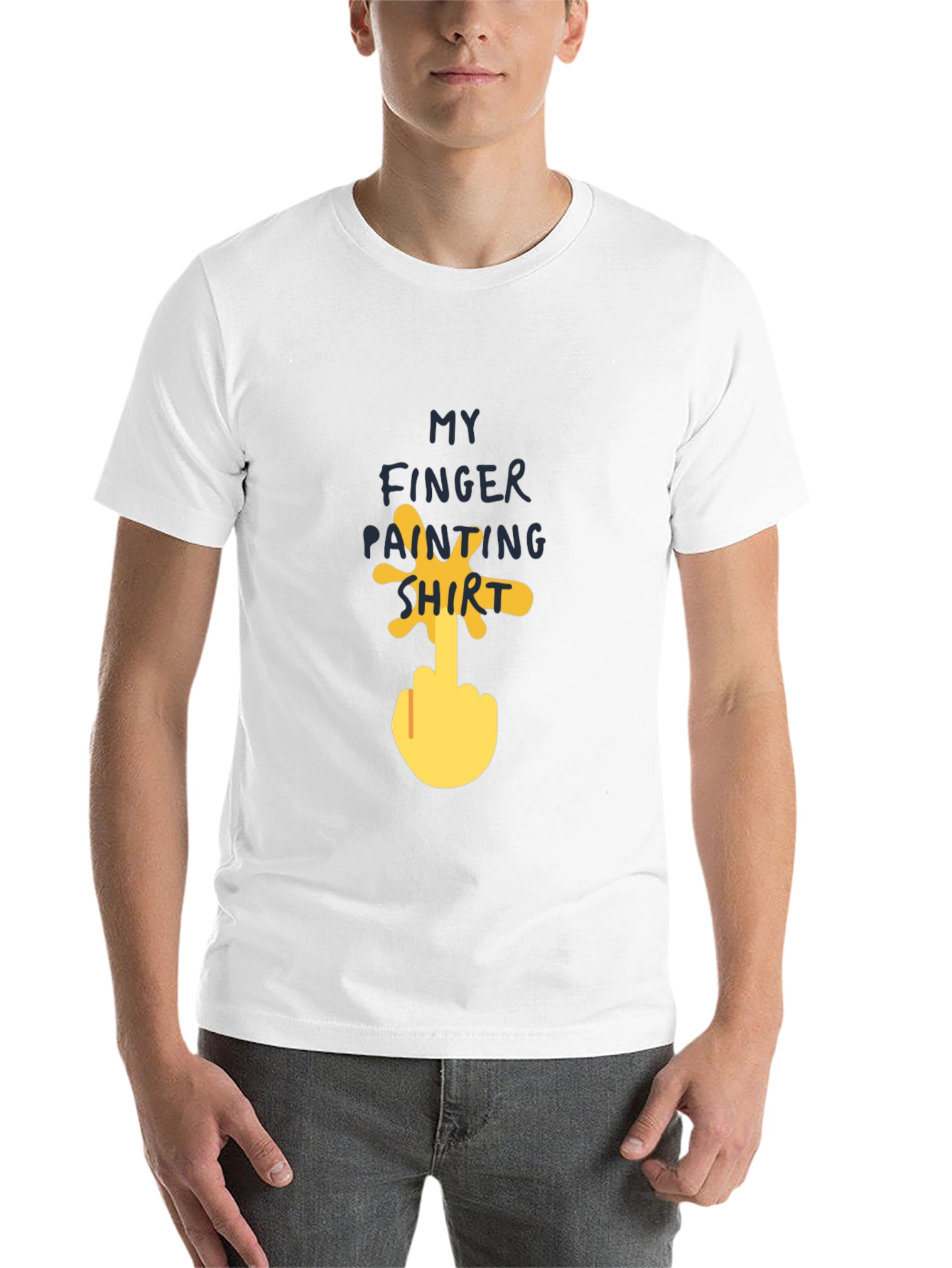 Black Finger Painting Shirt - Funny Humor Tee view 14