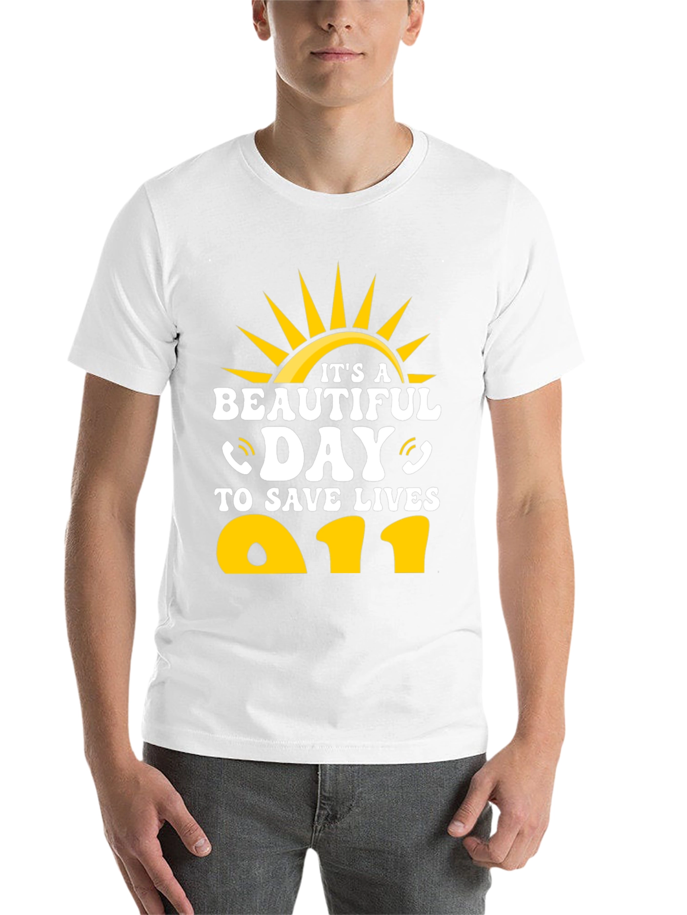 Black It's A Beautiful Day To Save Lives T-Shirt view 14