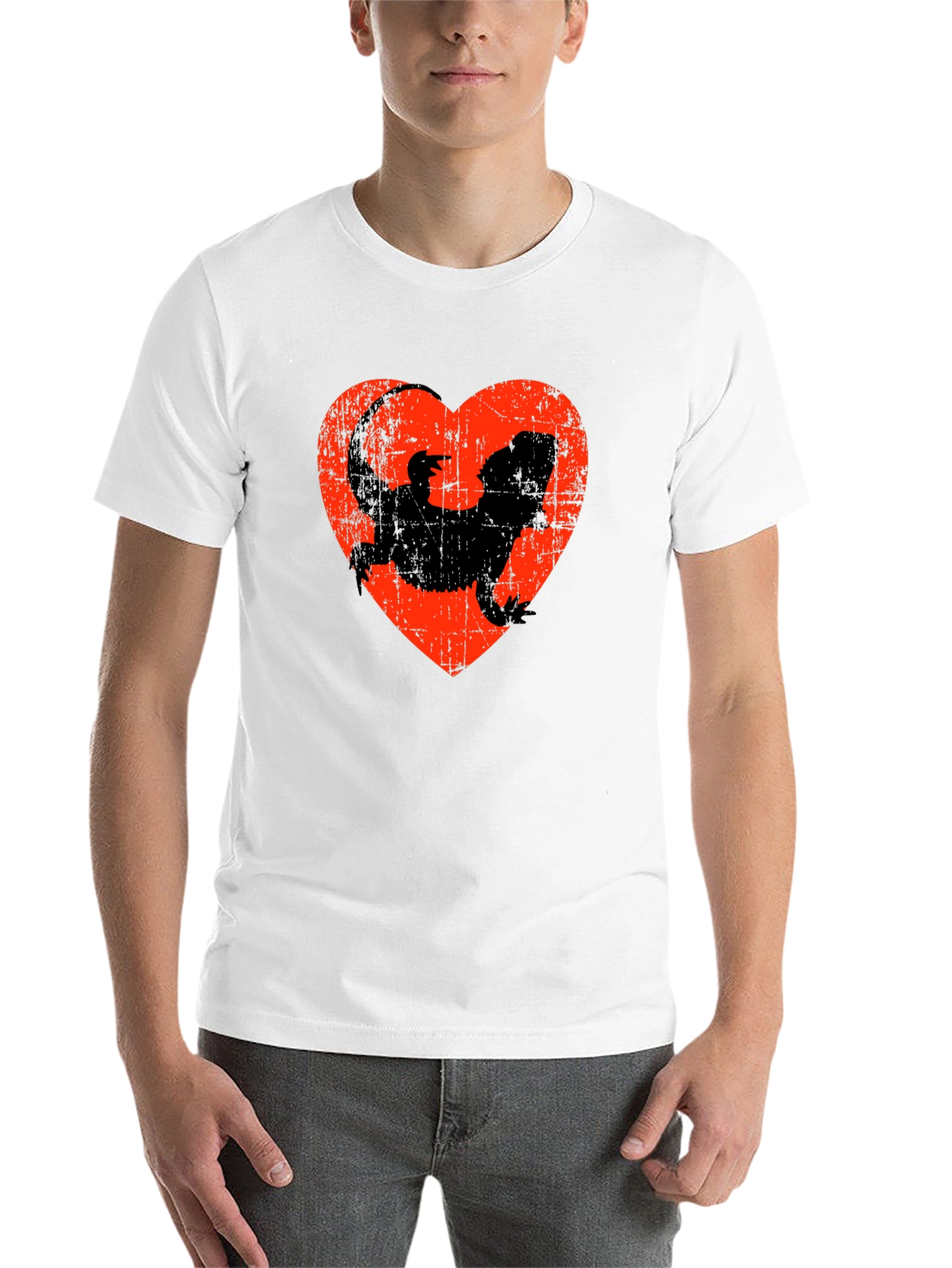 Black Bearded Dragon Heart T-Shirt - Reptile Lover Gift view 14