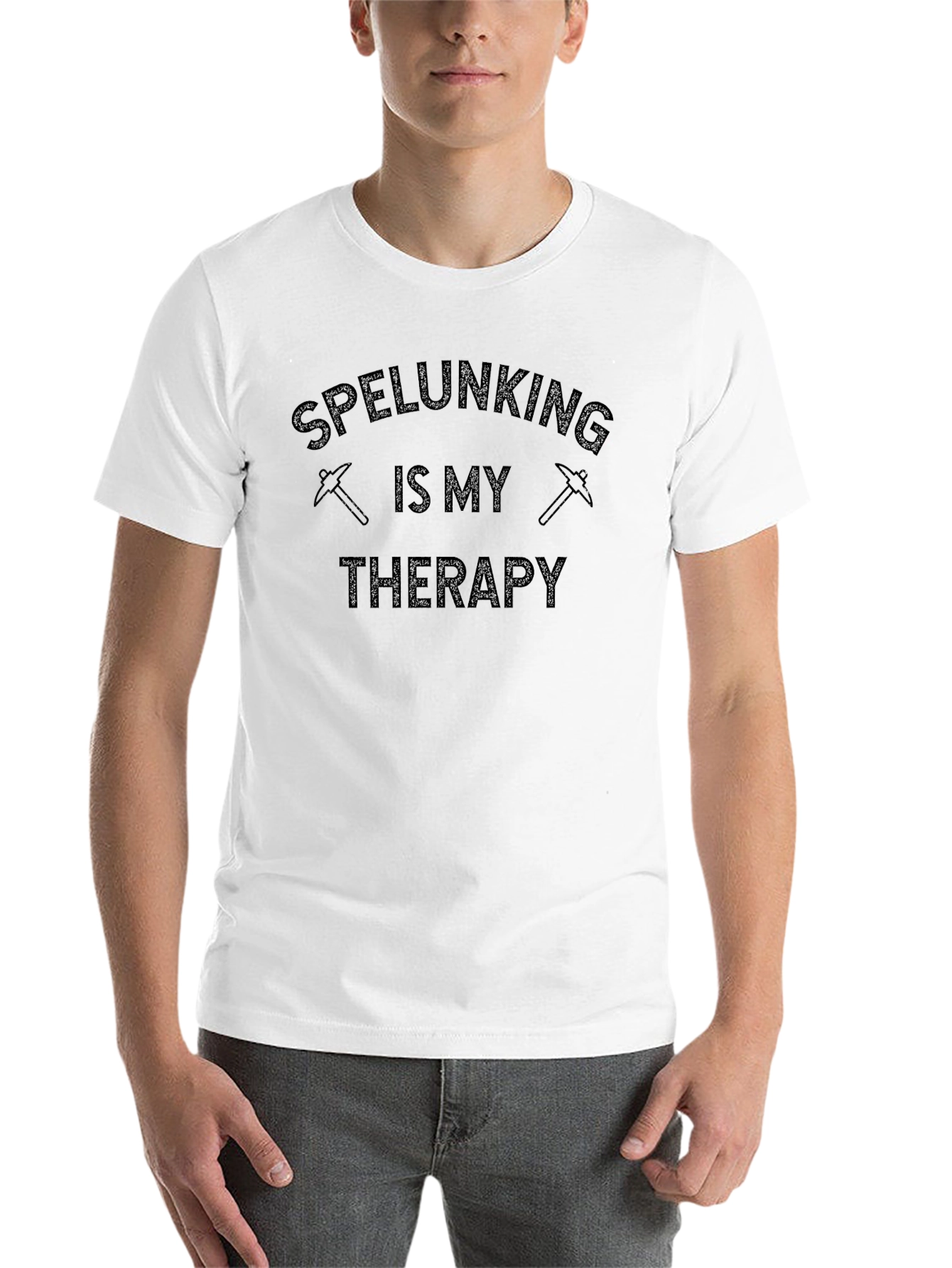 Black Speleology T-Shirt - Caving is My Therapy Tee view 14