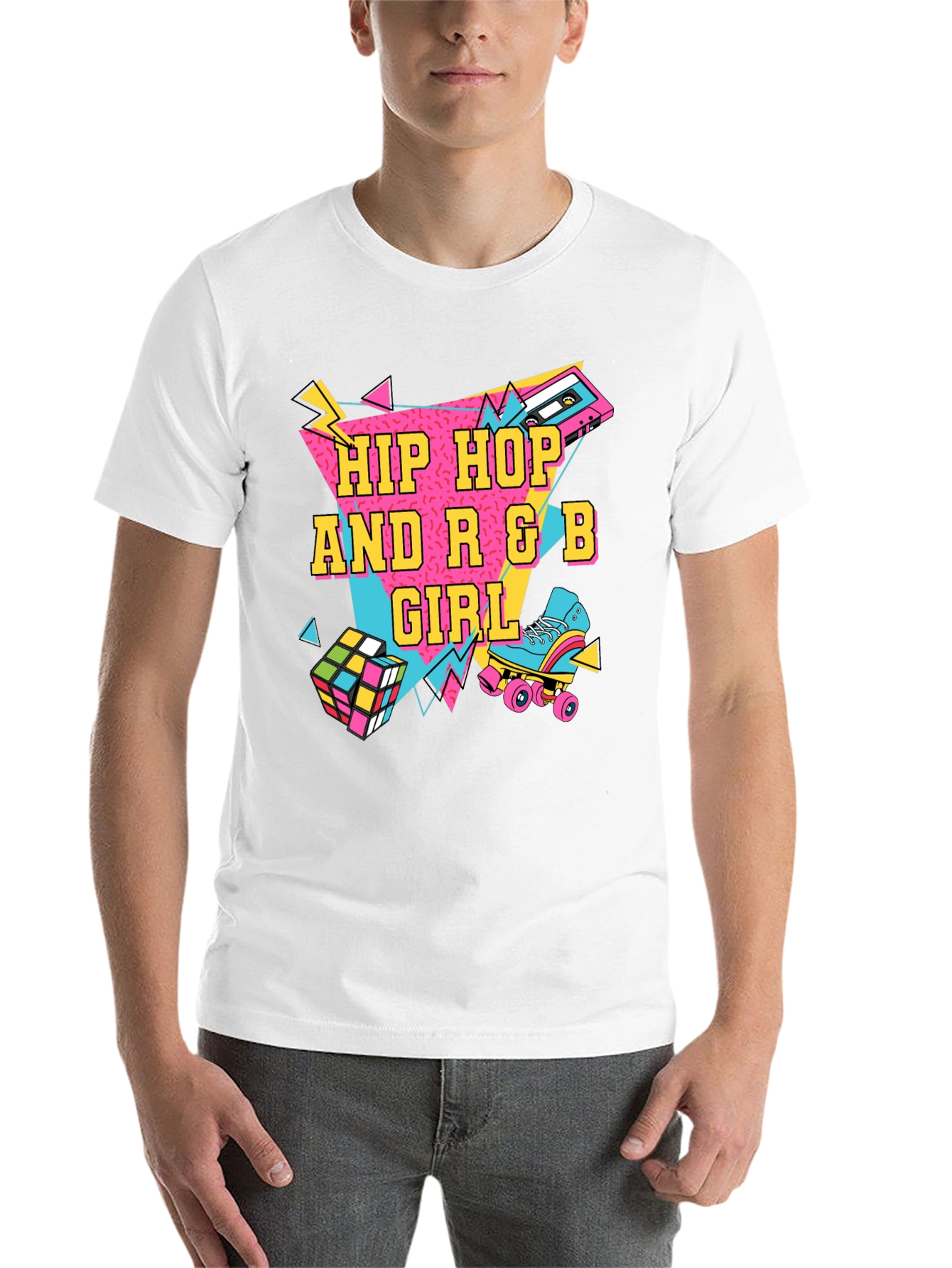 Hip Hop R&B Girl Black T-Shirt - 80s Style - 14