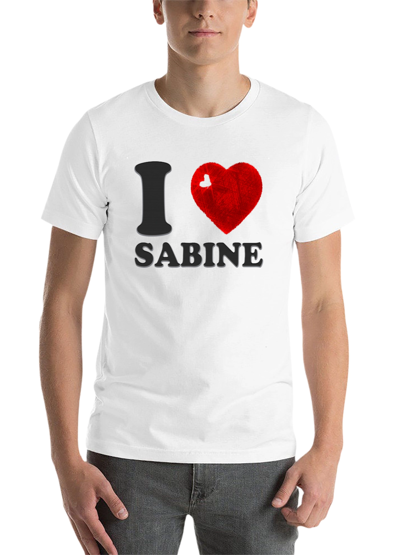 Black I Heart Sabine Black Cotton T-Shirt view 14