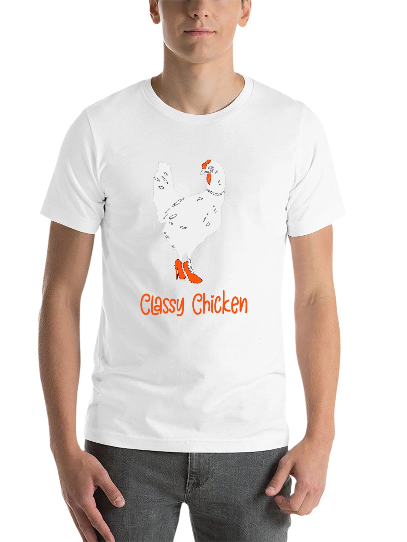 Black Classy Chicken T-Shirt - Novelty Animal Graphic Tee view 14