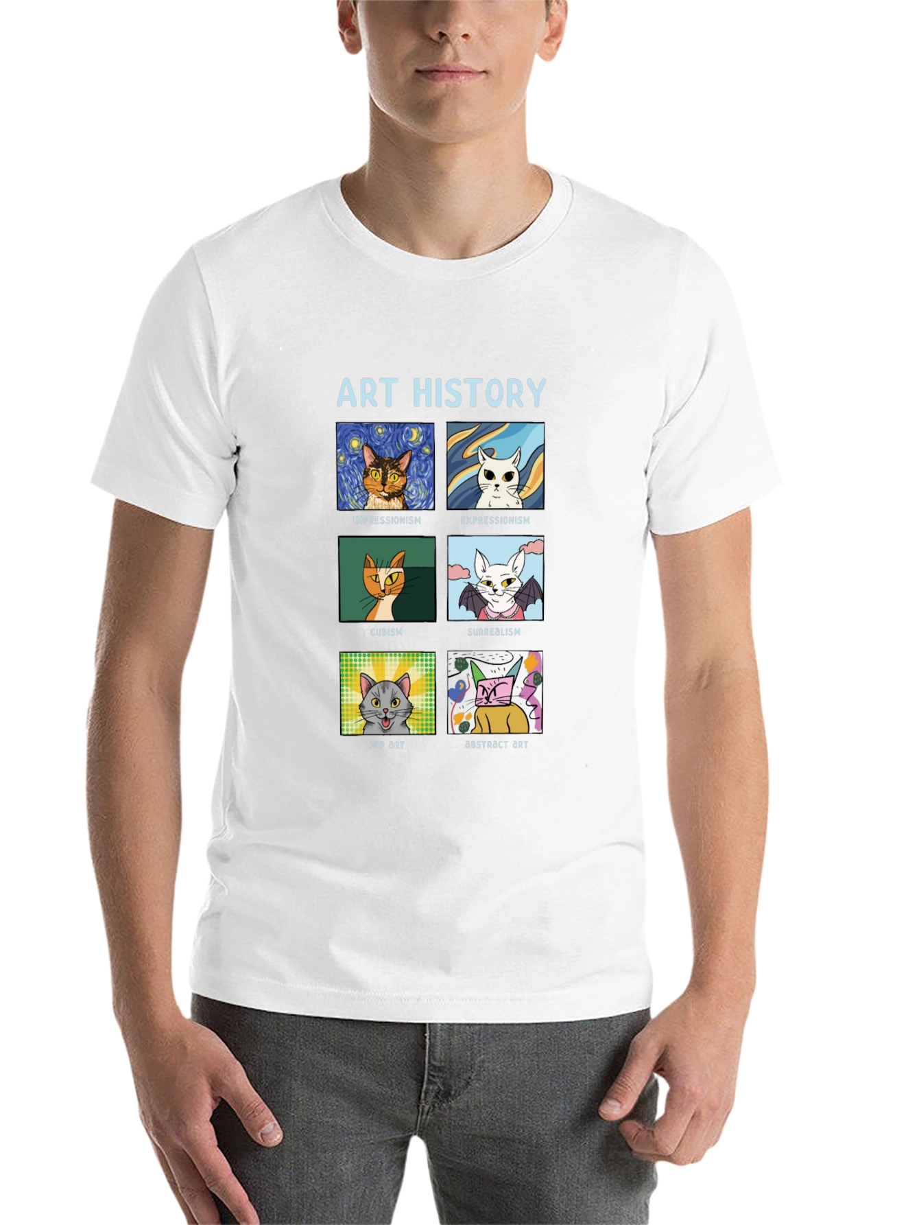 Black Art History Cats Black T-Shirt view 14
