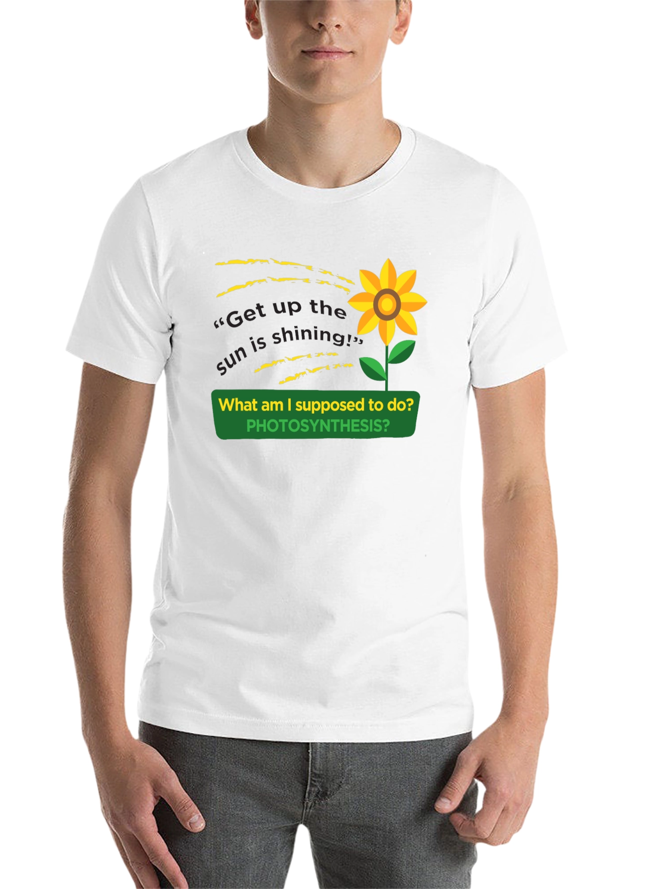 Black Photosynthesis Sunflower Graphic T-Shirt view 14