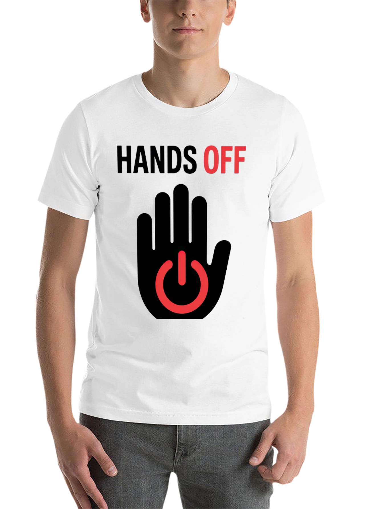 Black Hands Off Graphic T-Shirt - Black view 14