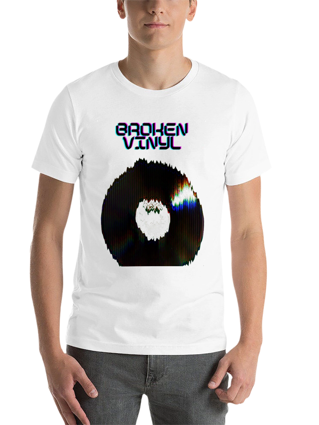 Black Broken Vinyl Graphic Tee - Black view 14