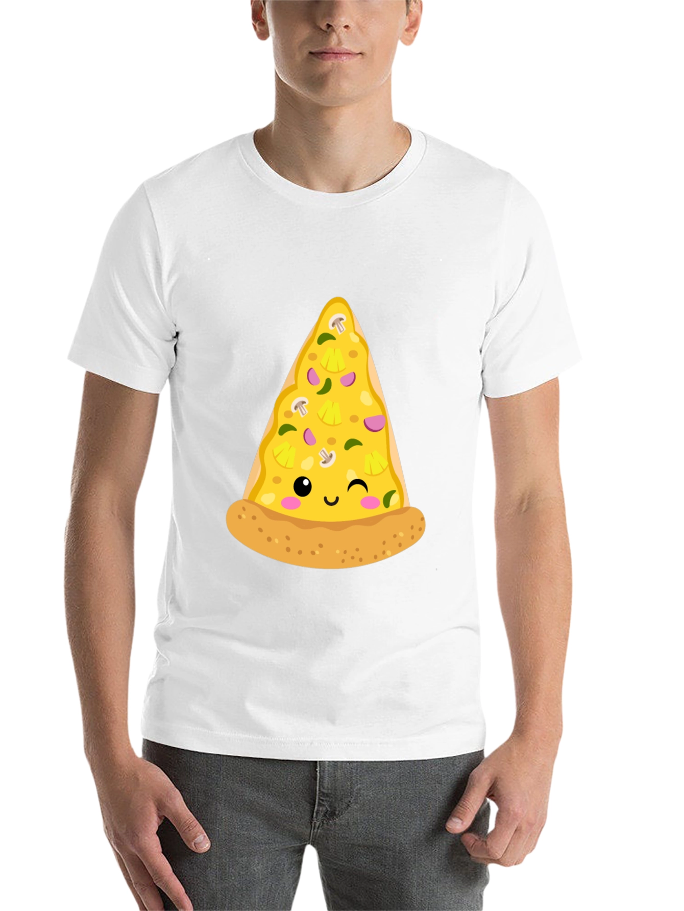 Black Pizza Slice Graphic Tee - Casual Black T-Shirt view 14