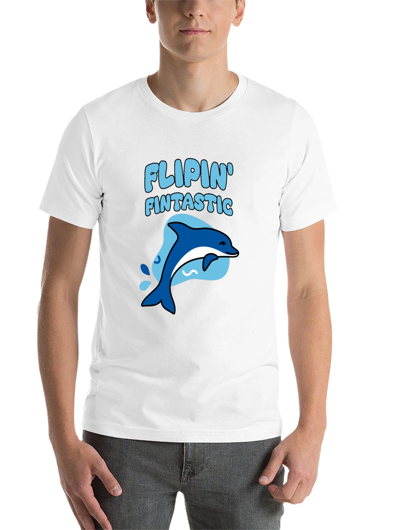 Black Flippin' Fintastic Dolphin Graphic Tee view 14