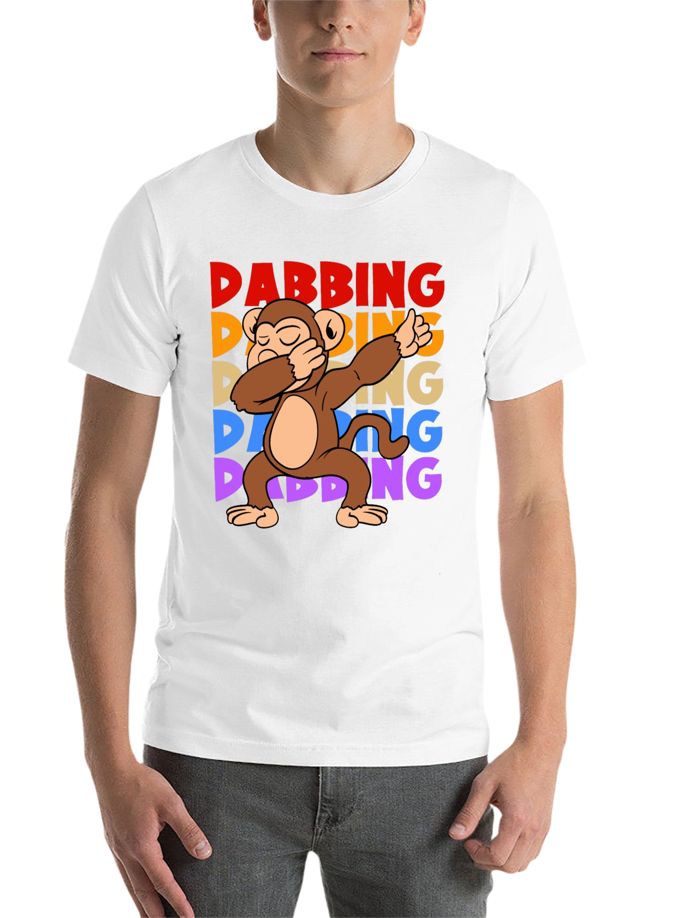 Black Dabbing Monkey Graphic T-Shirt - Fun Trendy Tee view 14