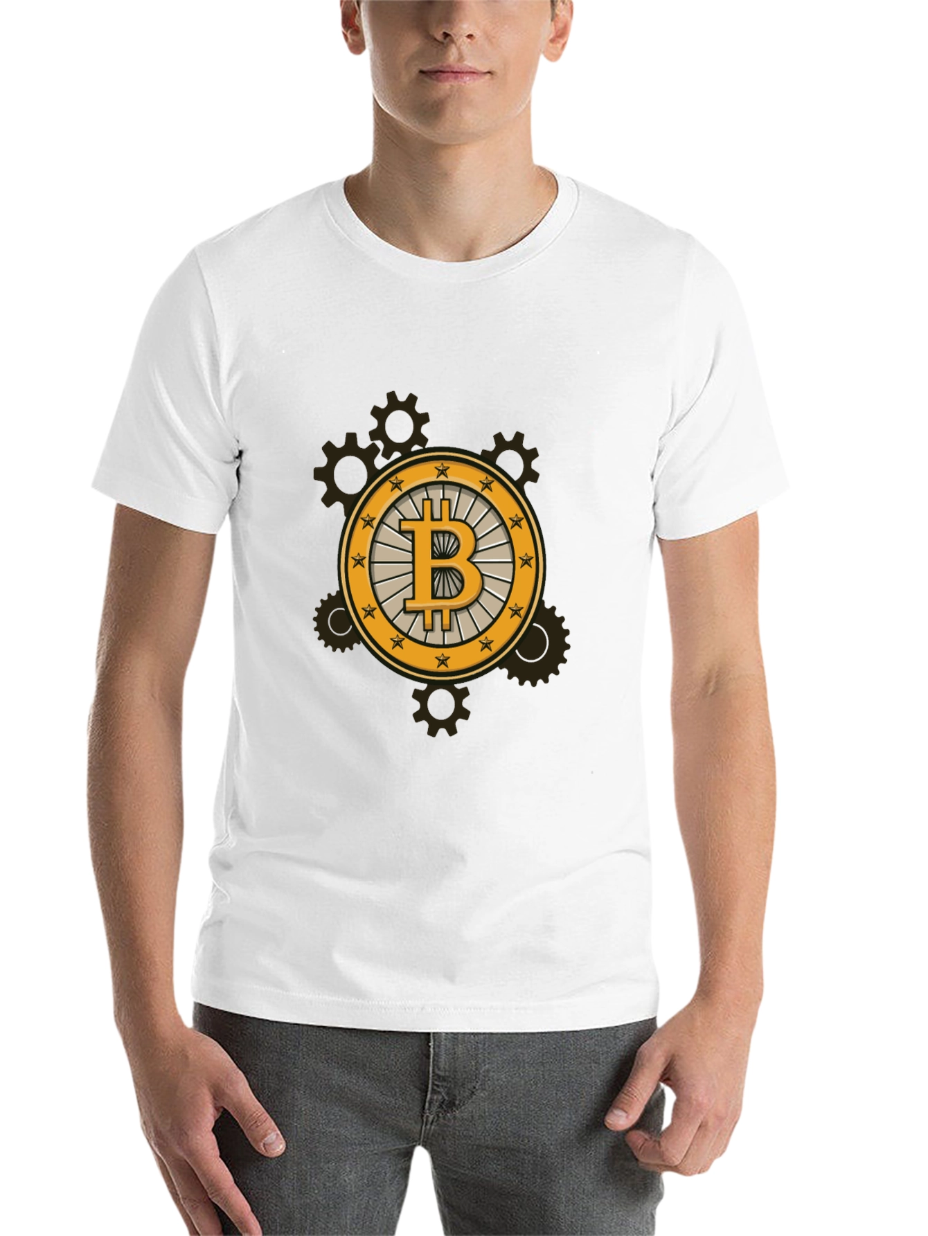 Black Bitcoin Steampunk Black Tee view 14