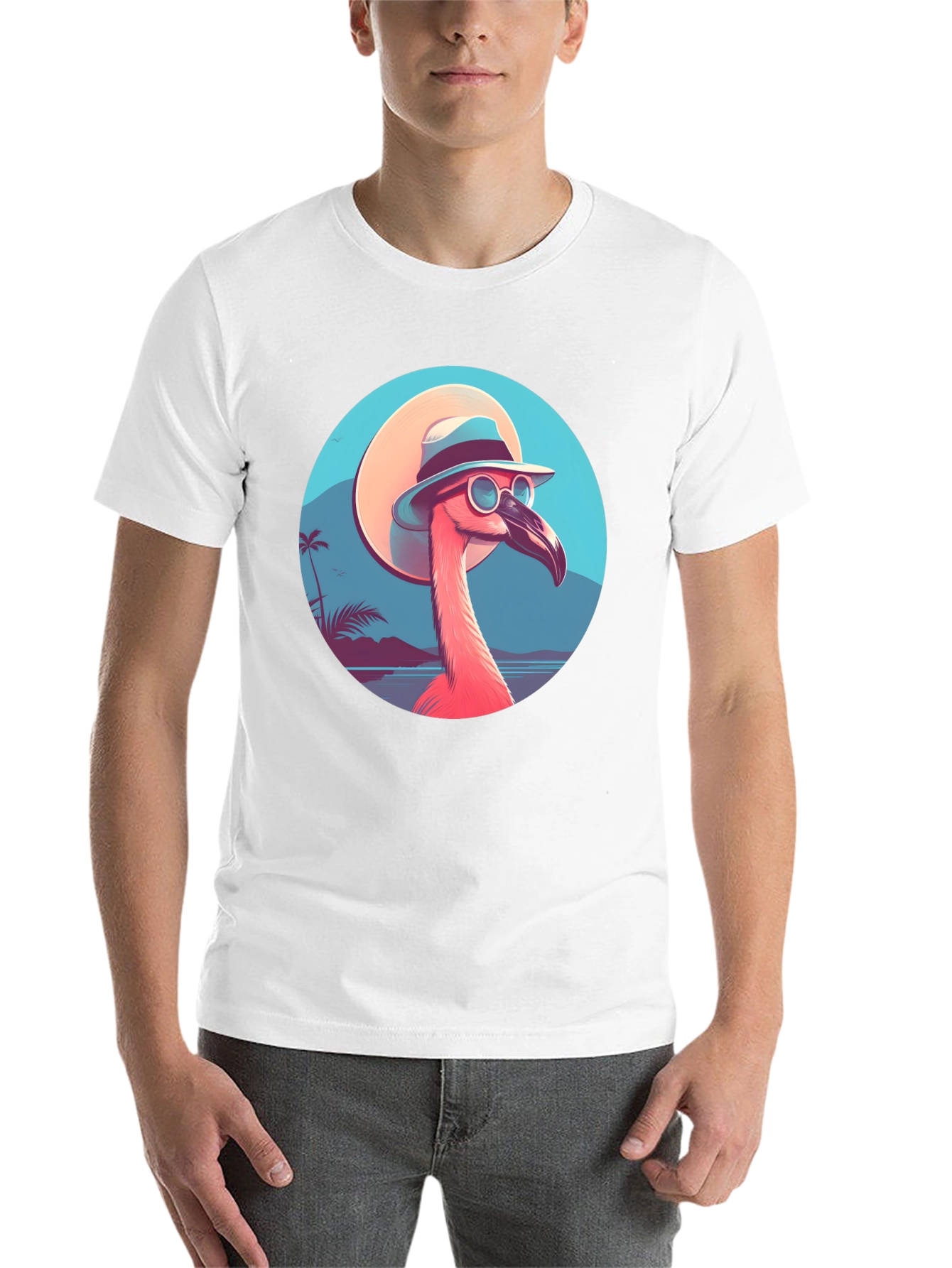 Black Cool Flamingo T-Shirt - Tropical Vibes view 14
