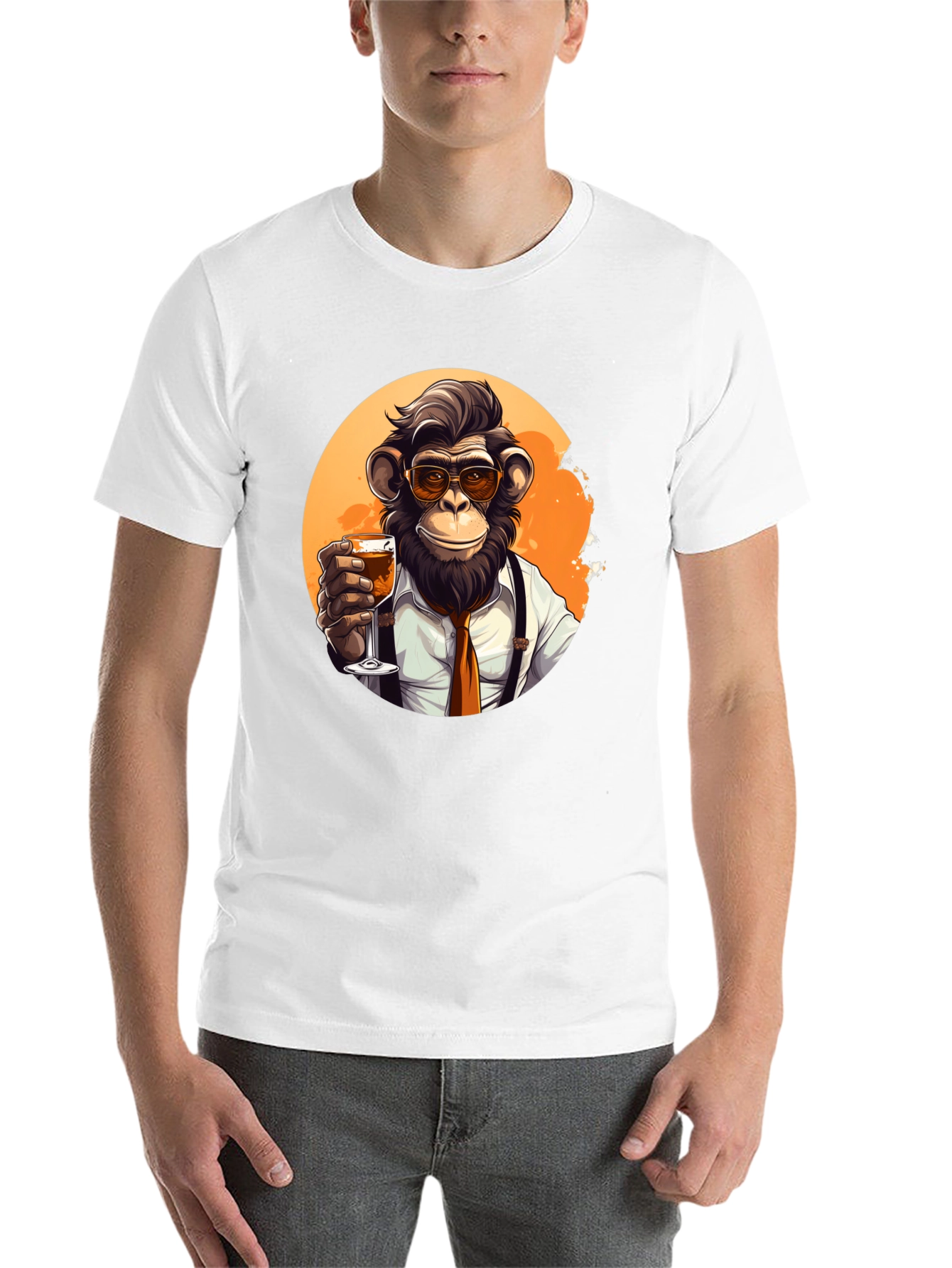 Black Dapper Monkey Black T-Shirt view 14
