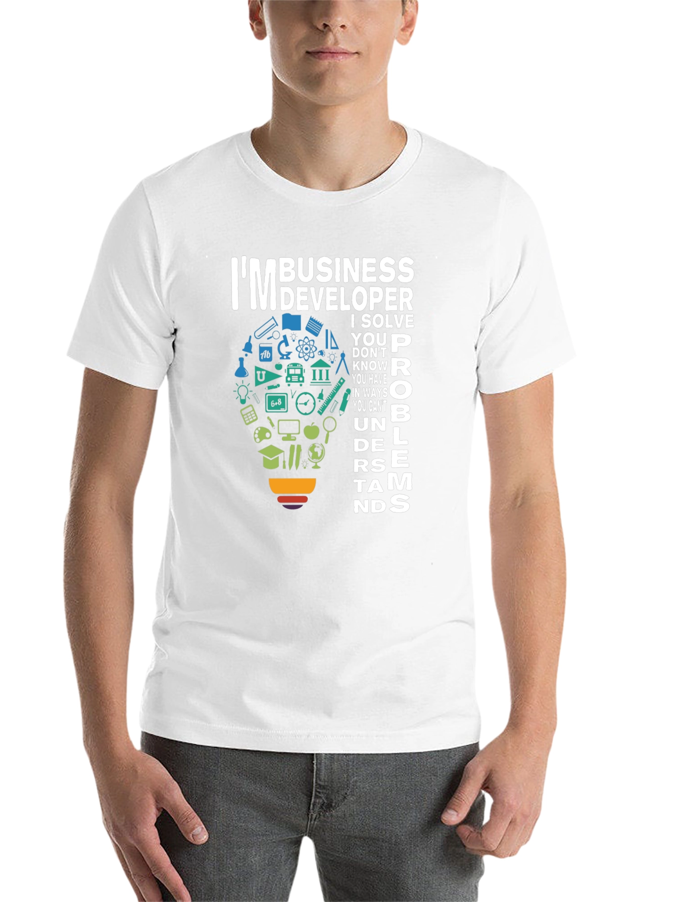 Black Business Developer T-Shirt - Problem Solver Tee view 14